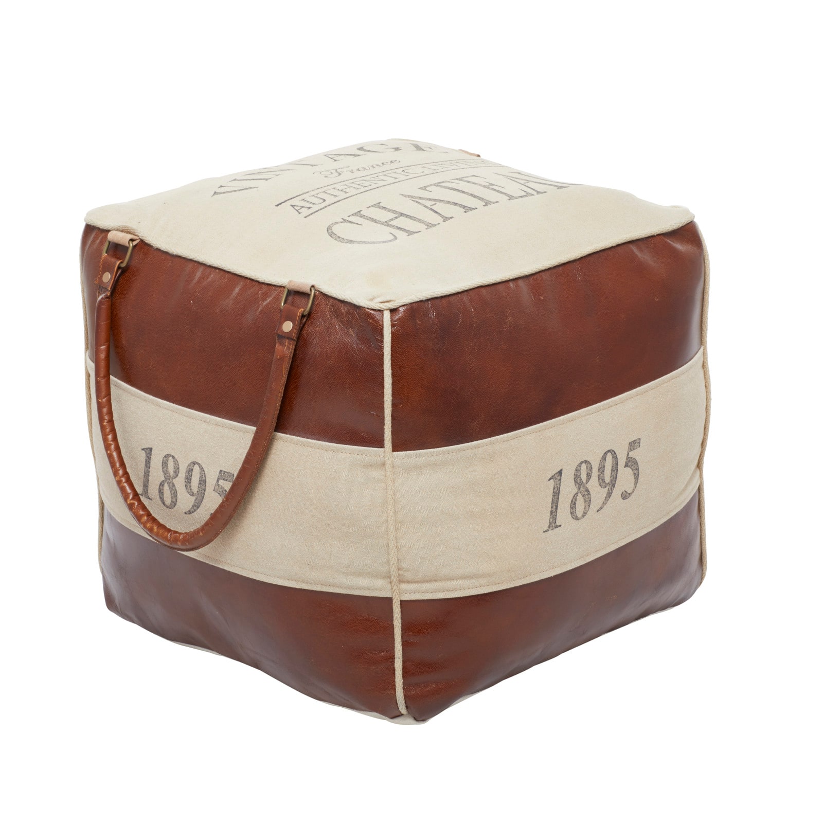 Brown Canvas Rustic Stool