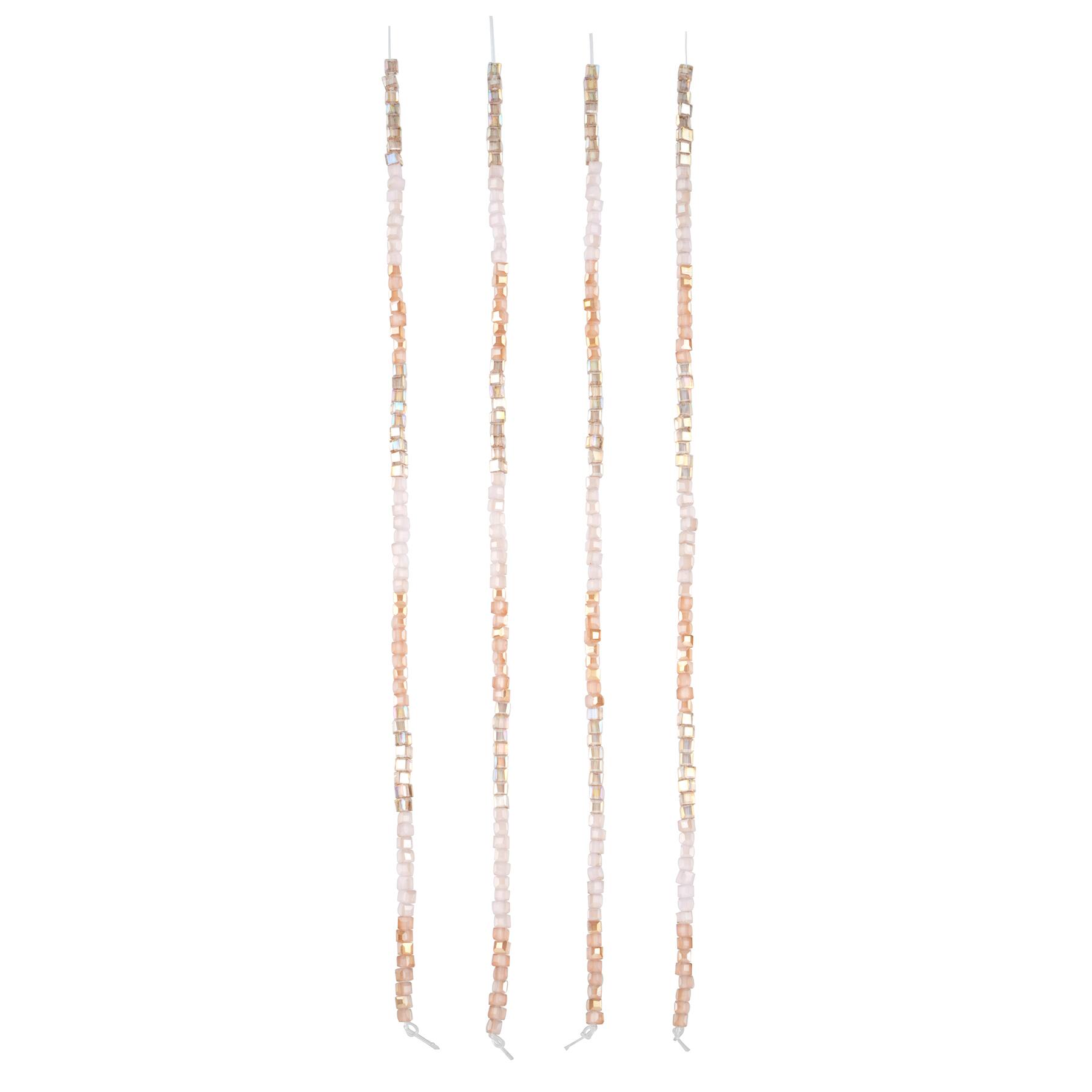 Pink Ombre Glass Cube Beads, 2mm by Bead Landing™