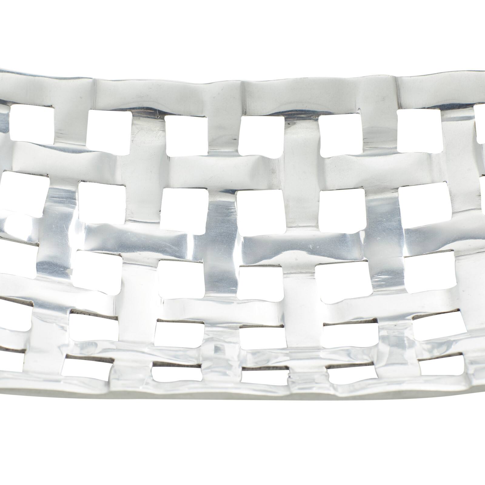 Silver Aluminum Contemporary Tray Set