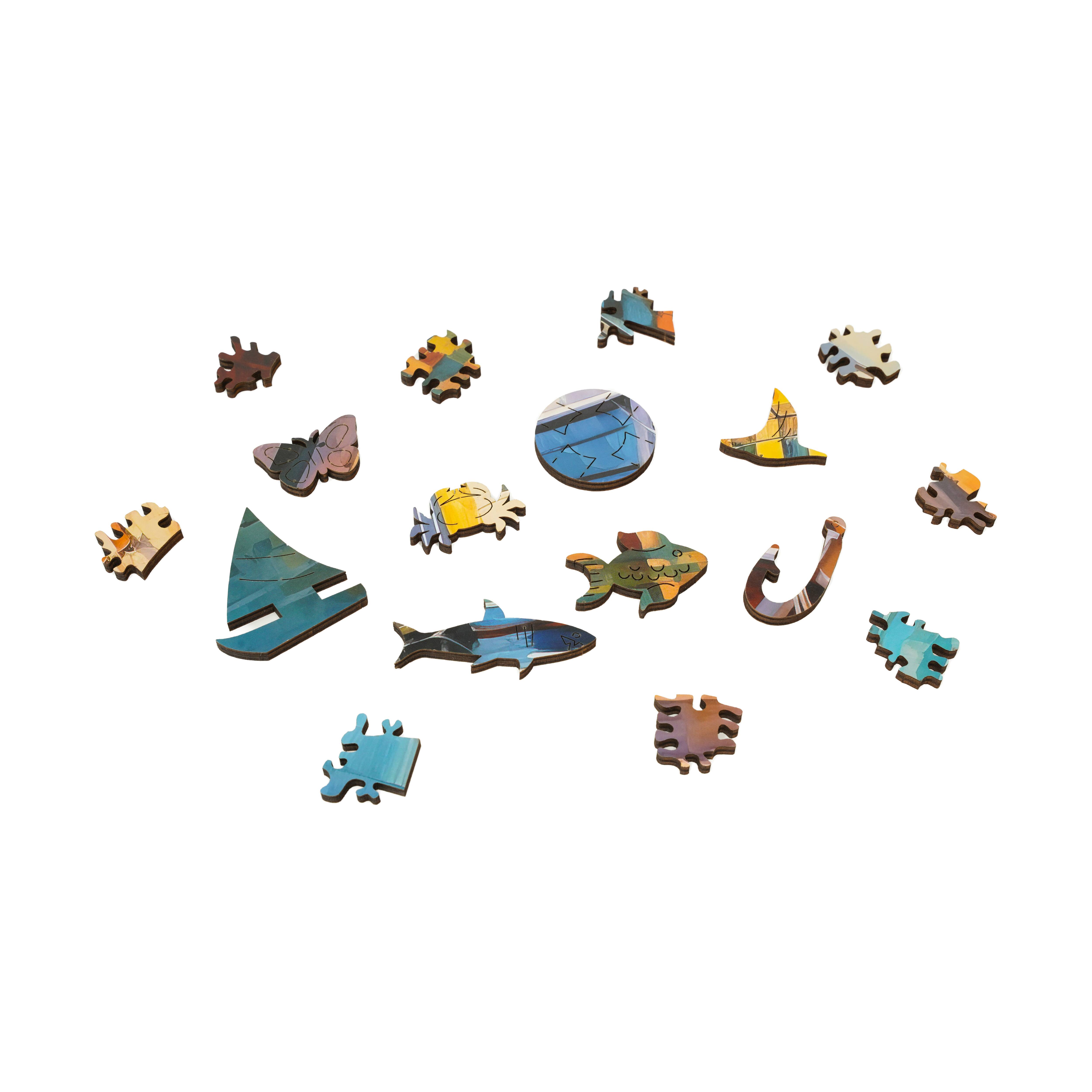 Wooden Jigsaw Puzzle - Boats at Bay: 494 Pcs