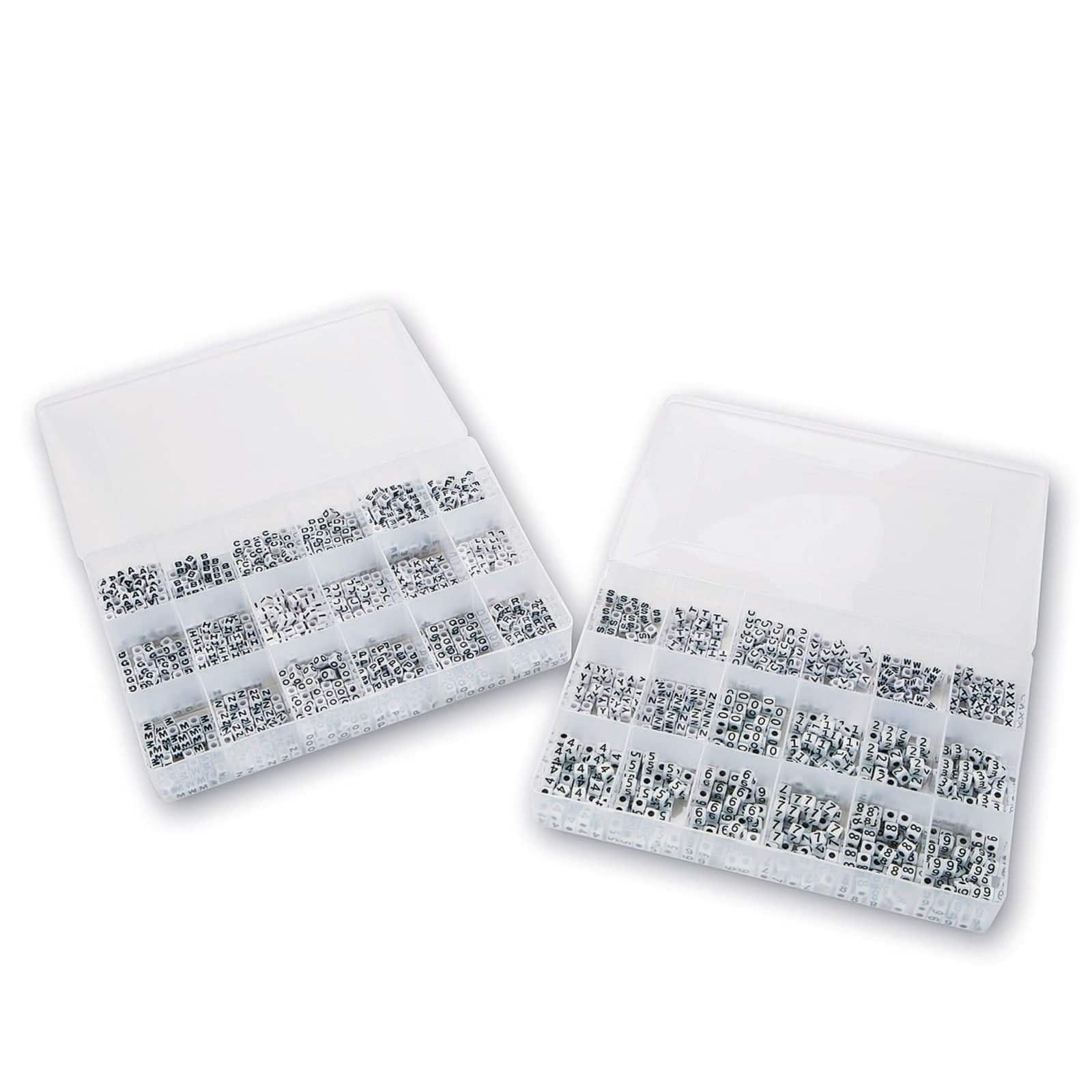 S&S® Worldwide Alphabet & Number Acrylic Square Beads, 7mm