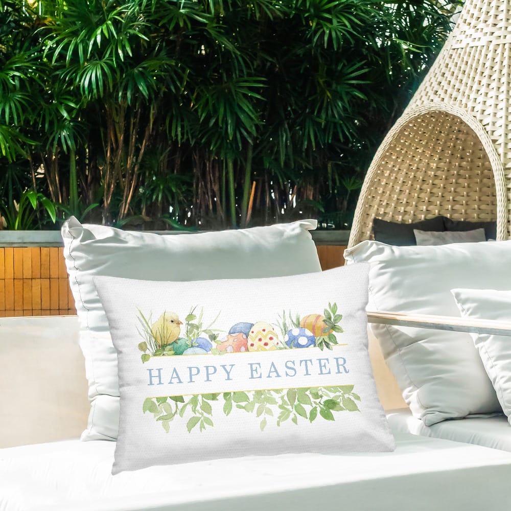 Stupell Industries Floral Happy Easter Outdoor Printed Pillow