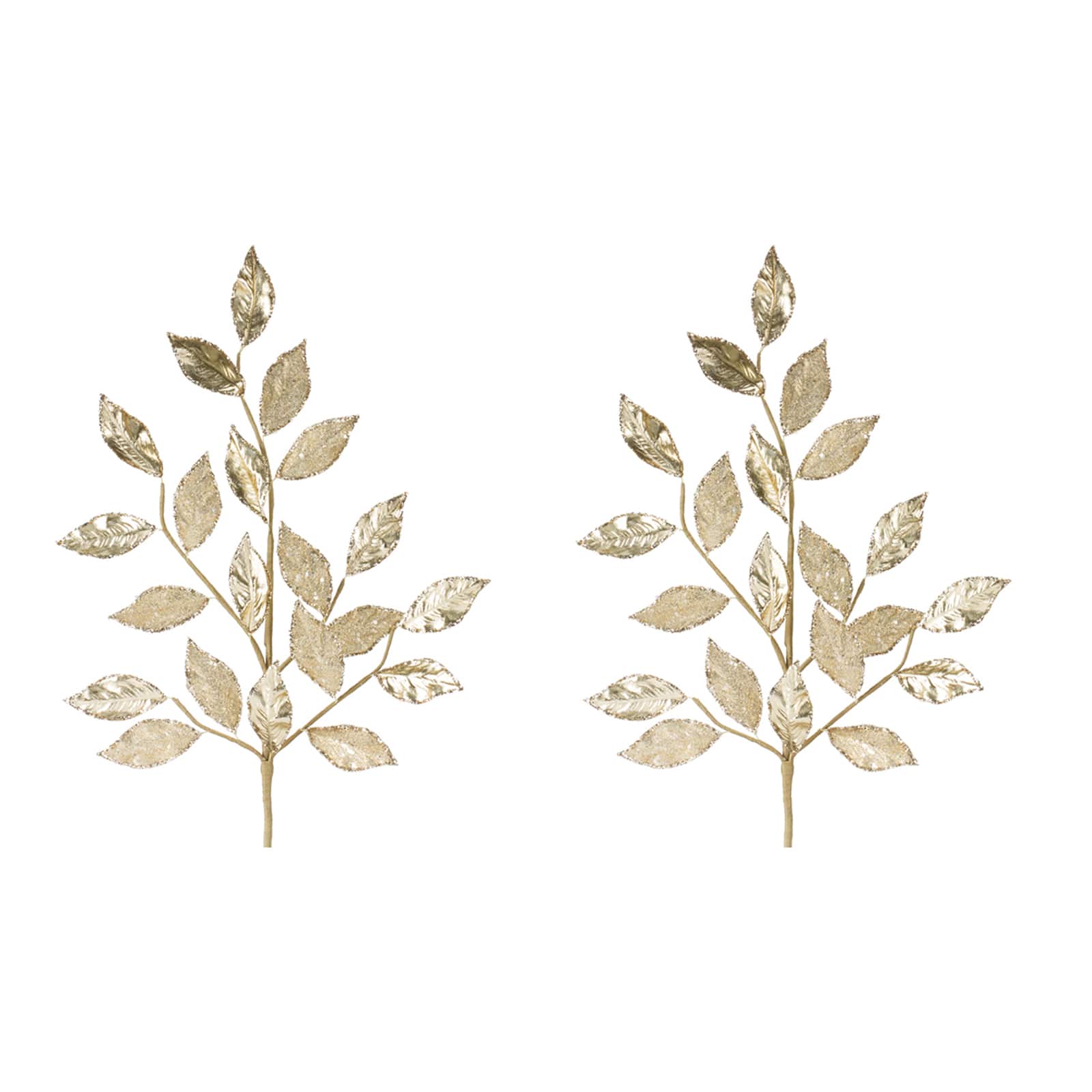 Glittered Leaf Spray, 2ct.