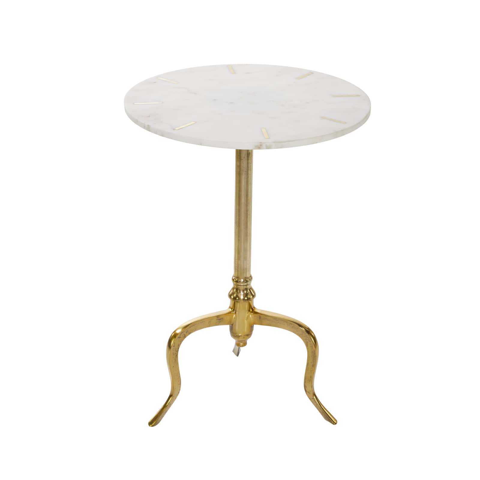 25" White Contemporary Marble Accent Table