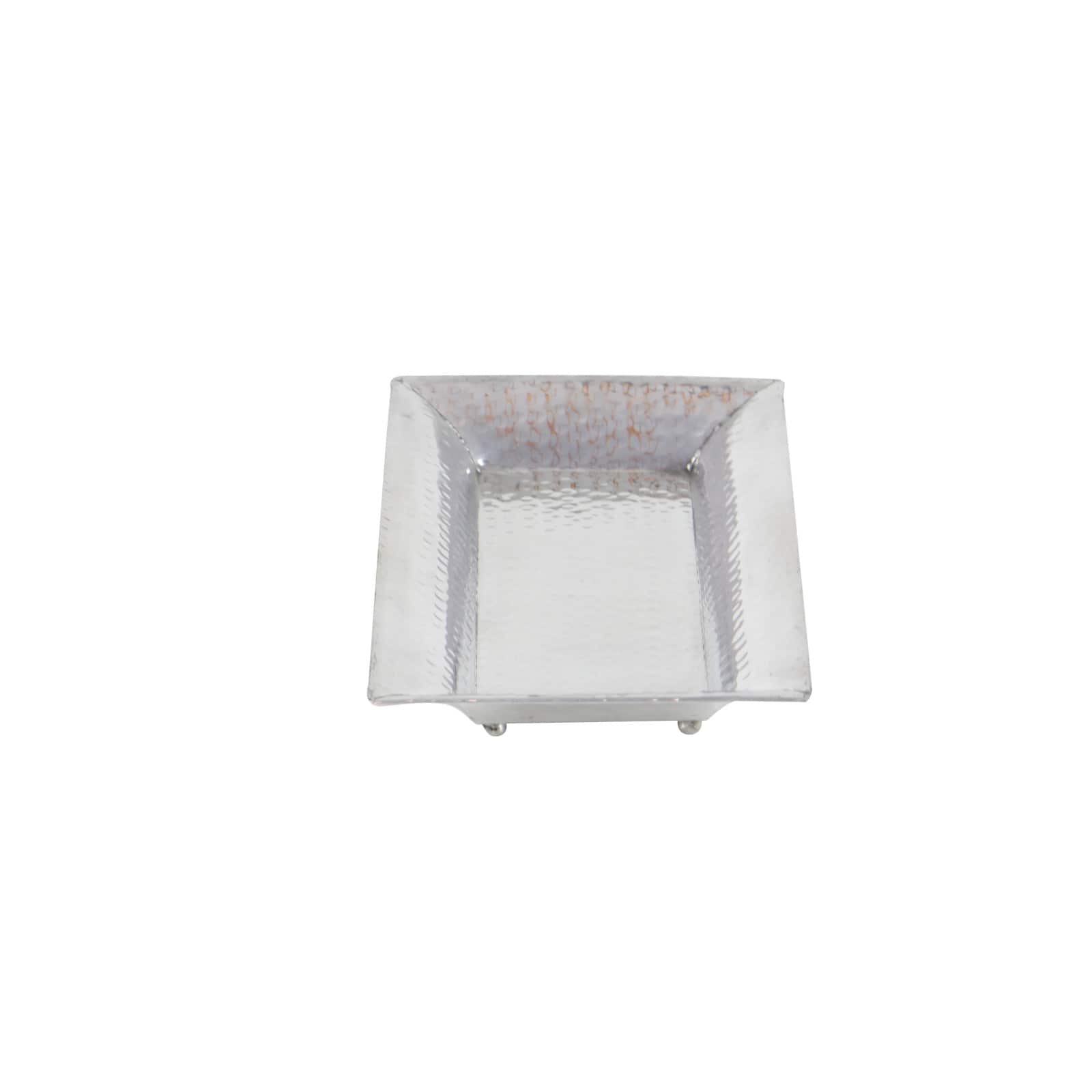 Metallic Silver Aluminum Traditional Tray Set