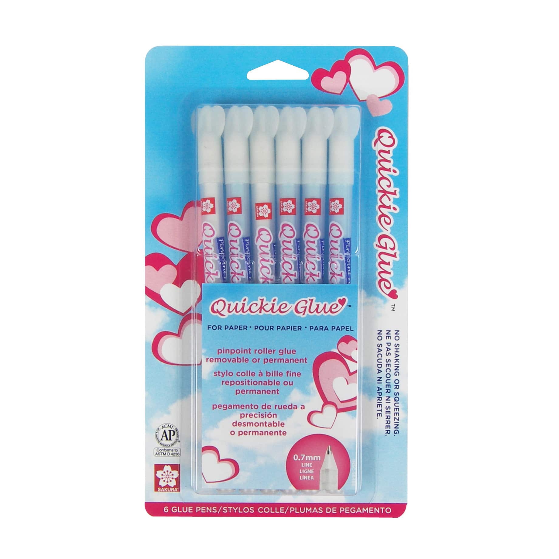 Sakura® Quickie Glue™ 0.7mm Pens, 6ct.