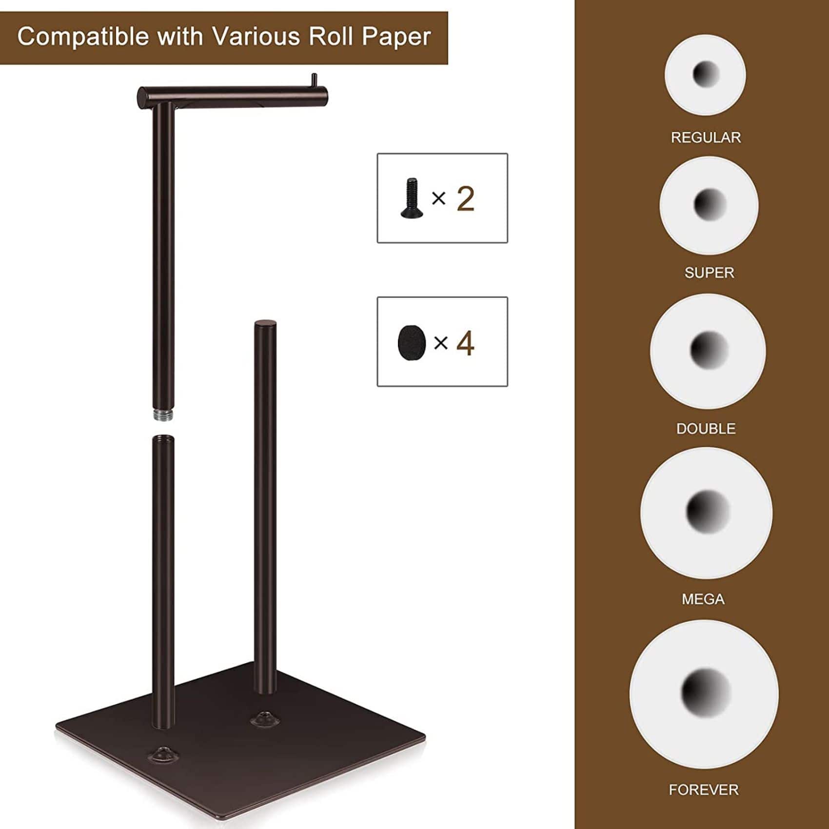 NEX™ 21" Brown Freestanding Industrial Toilet Paper Holder