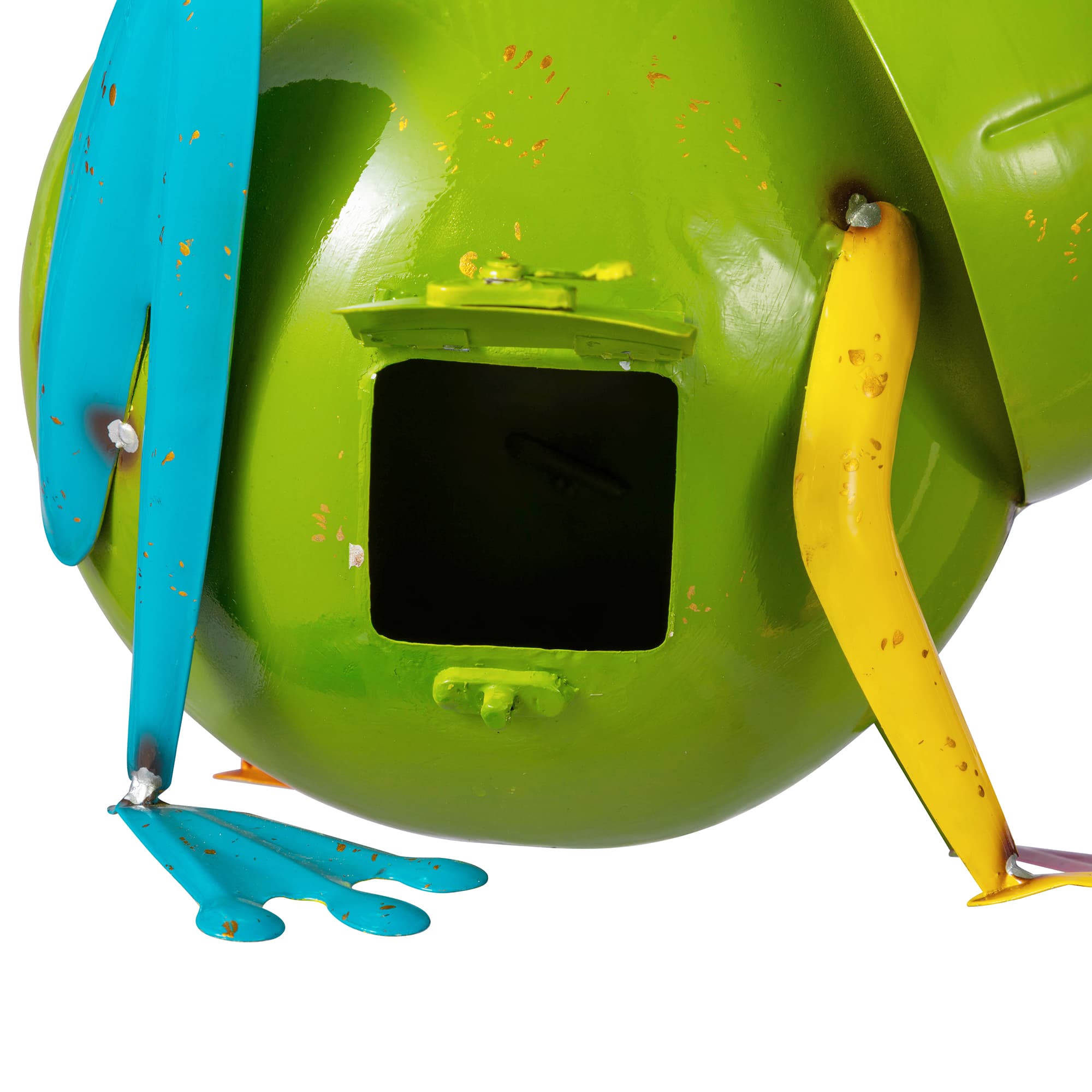 Glitzhome® 9" Metal Glossy Frog Outdoor Garden Birdhouse
