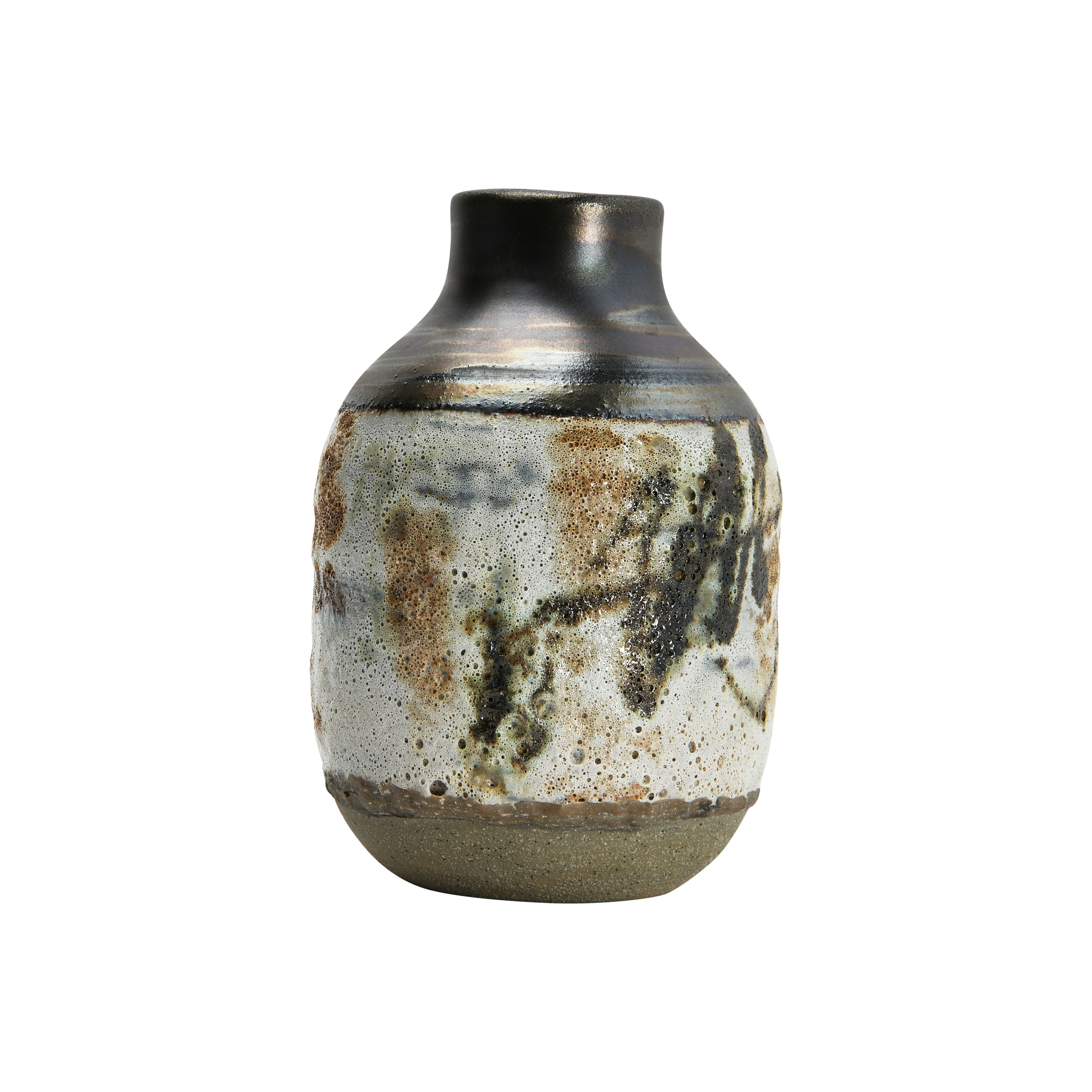 Hello Honey® 6" Neutral Hand Painted Stoneware Vase