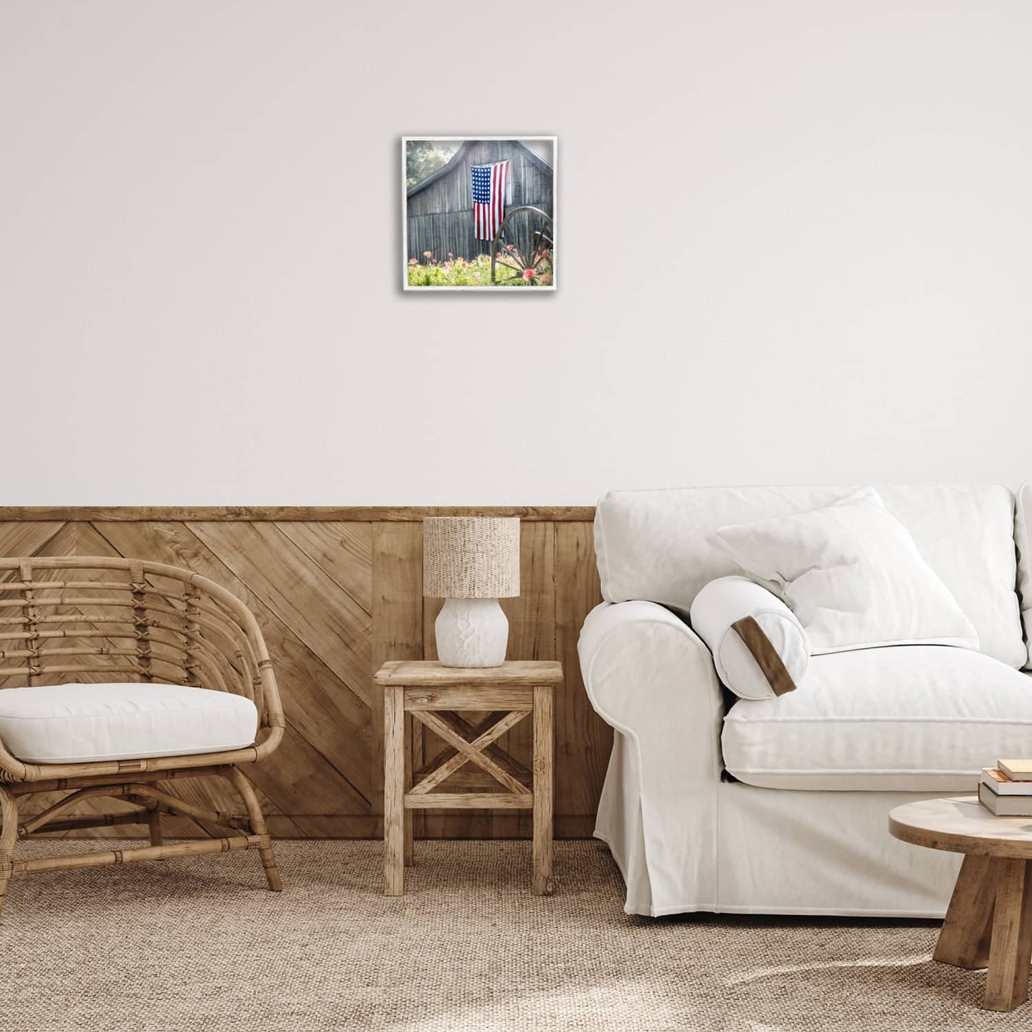 Stupell Industries Americana Barn Floral Farmland Framed Giclee Art