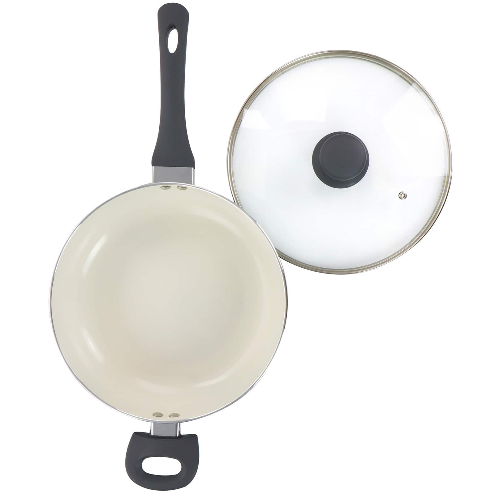 Oster Ridge Valley 3.5qt. Gray Nonstick Aluminum Sauté Pan with Lid