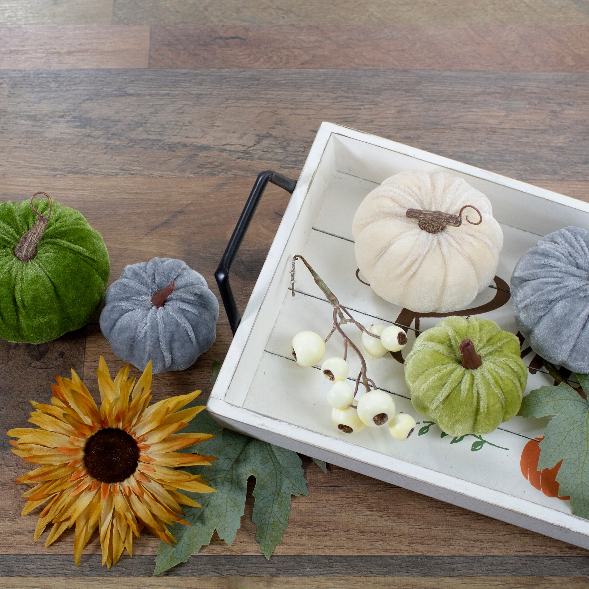 Pumpkins Berries Flowers & Leaves Thanksgiving Decor Set, 10ct.