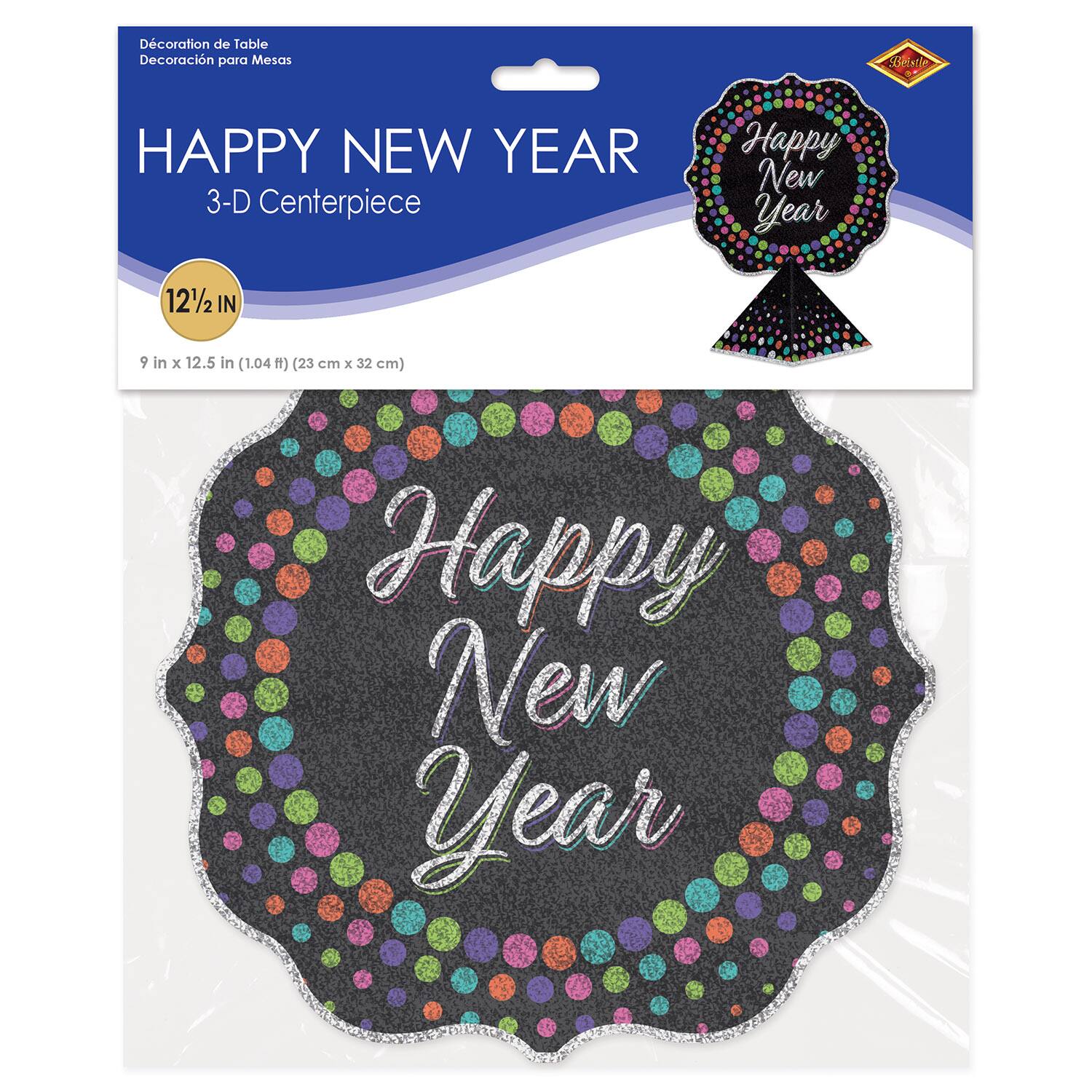 Beistle 12.5" 3D Happy New Year Centerpieces, 2ct.