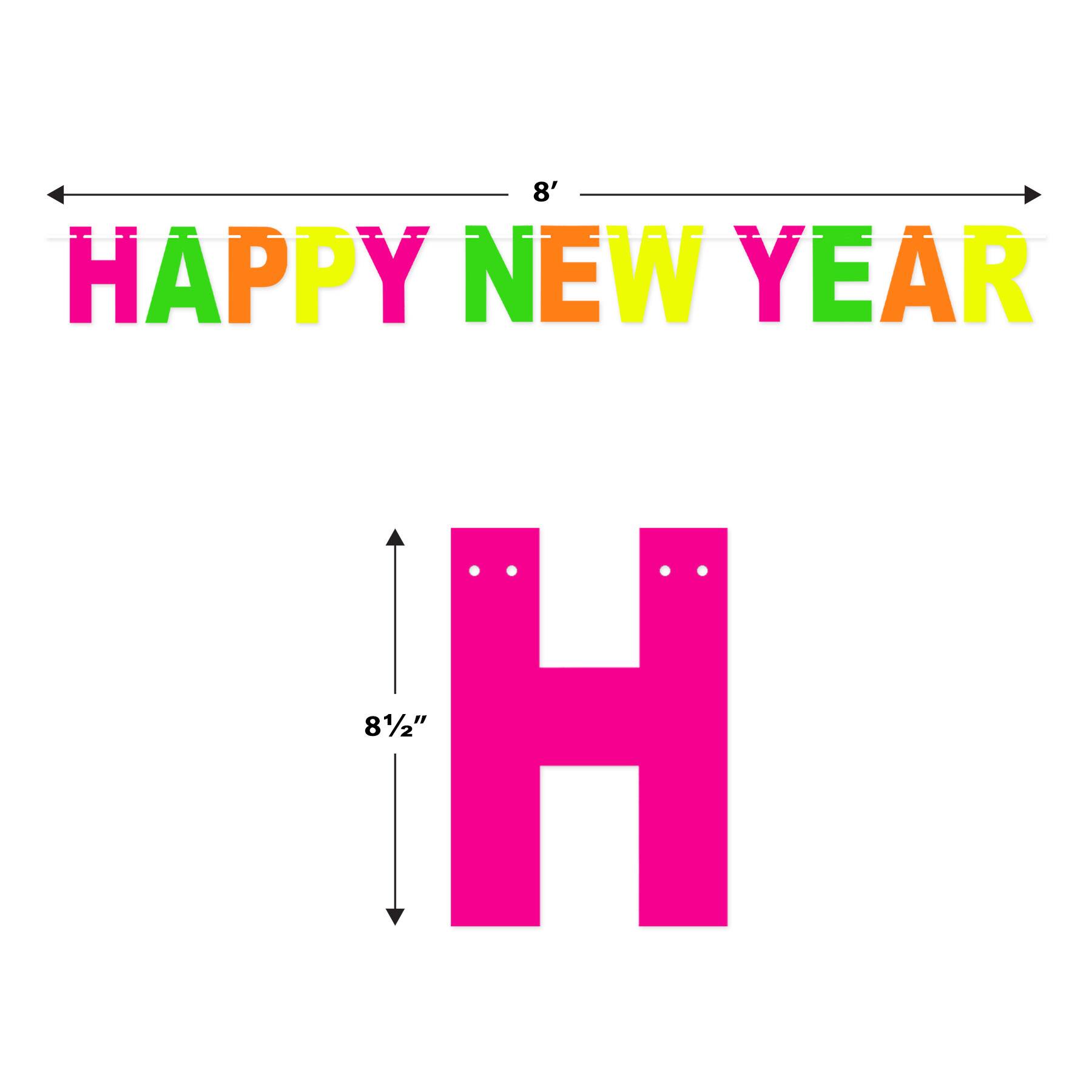 Beistle 8ft. Neon Happy New Year Streamers, 2ct.