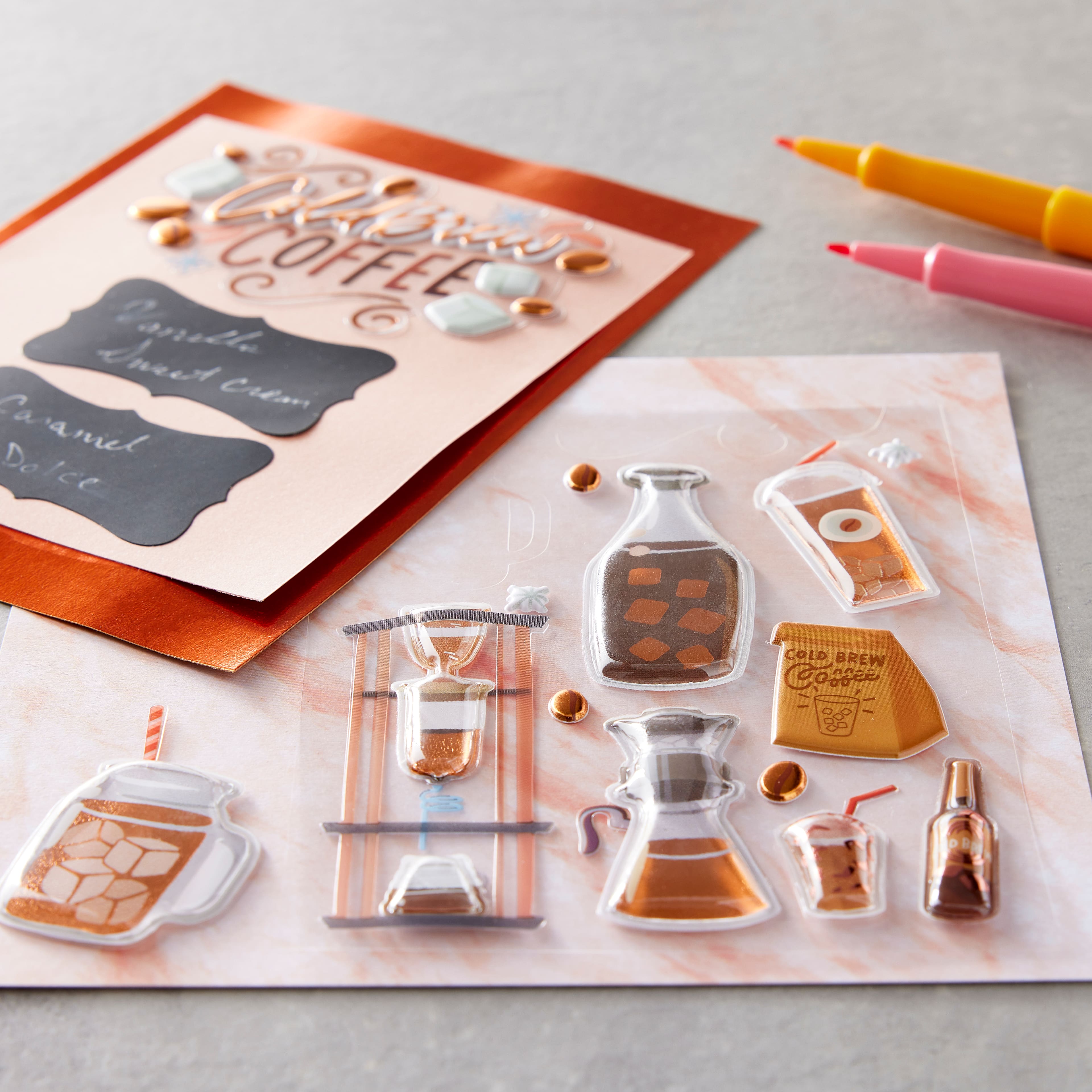 12 Pack: Cold Brew Coffee Stickers by Recollections™