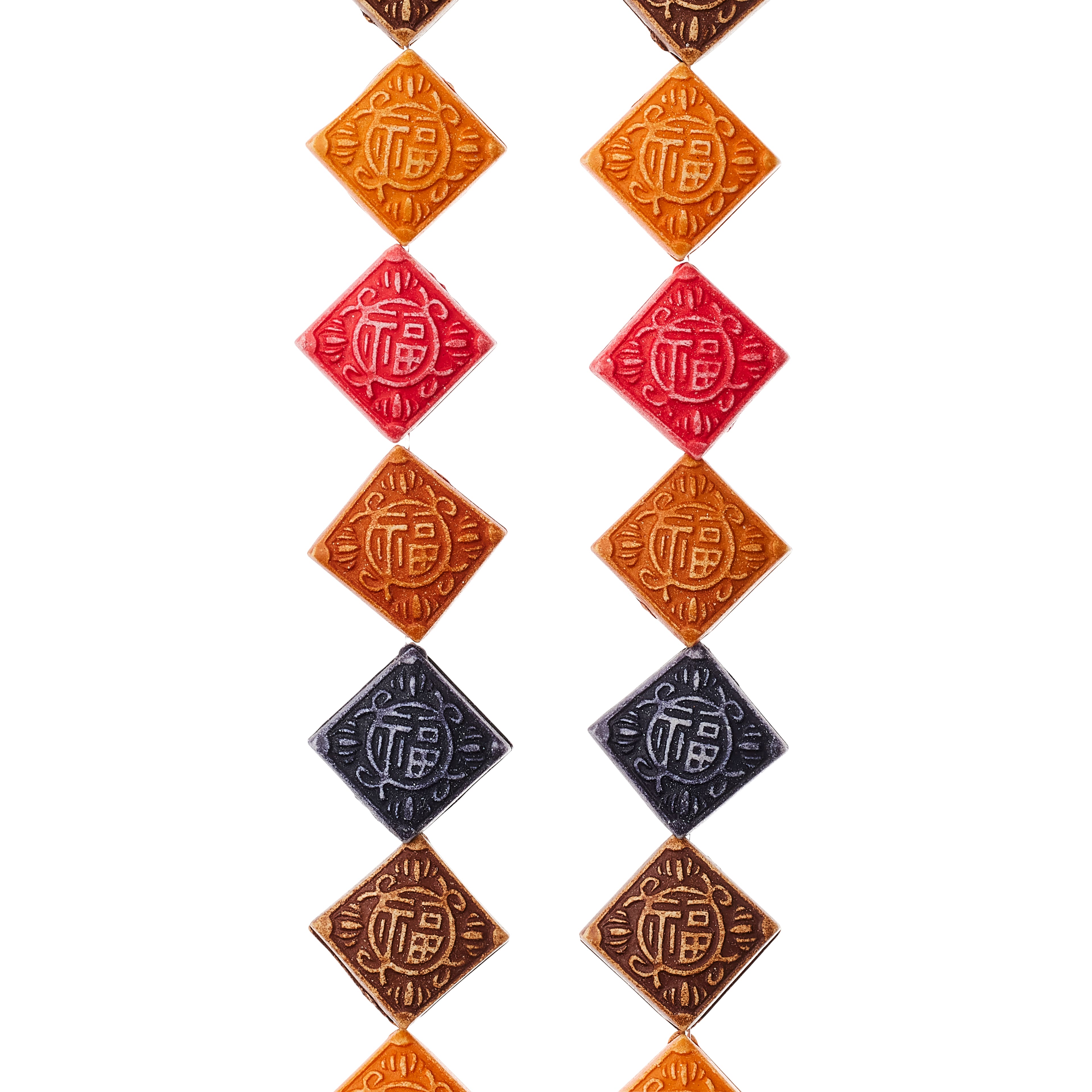 Orange Mix Diamond Resin Beads, 15mm by Bead Landing™