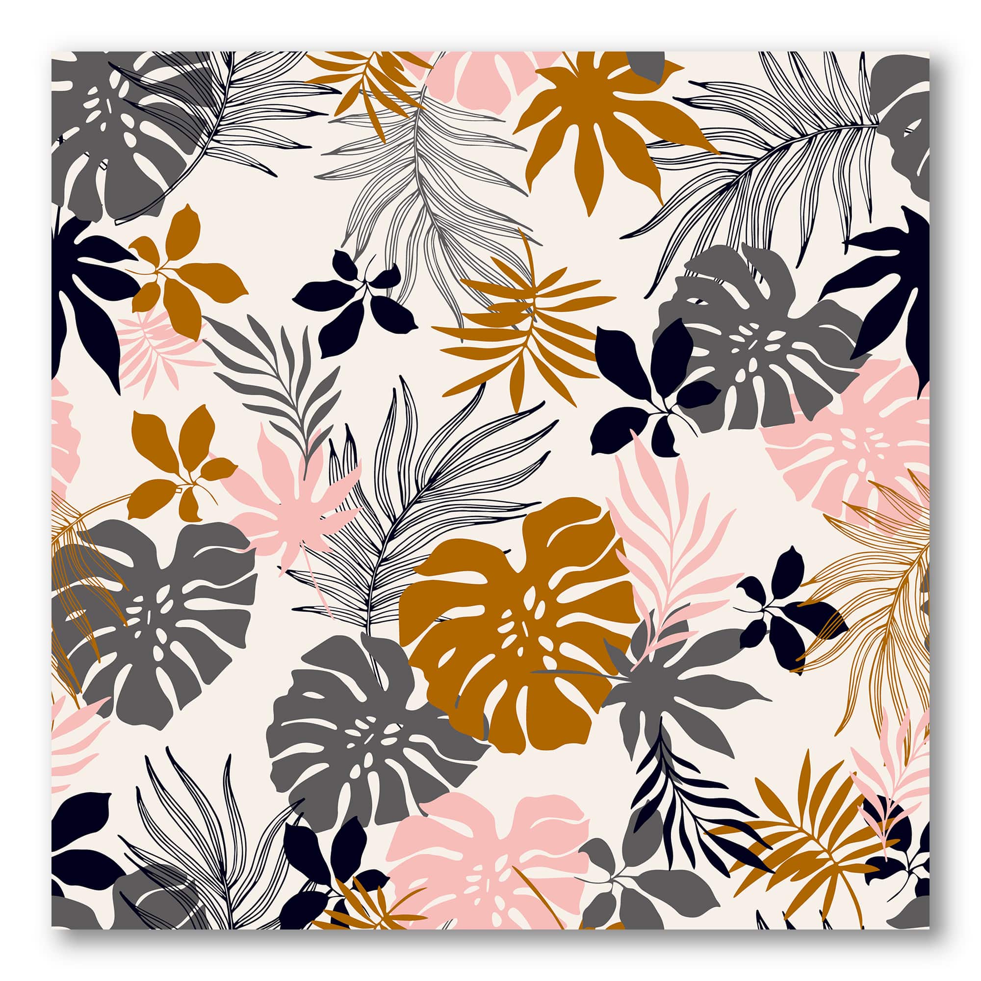 Designart - Tropical Naturepalm Monstera Leaves In Silhouette