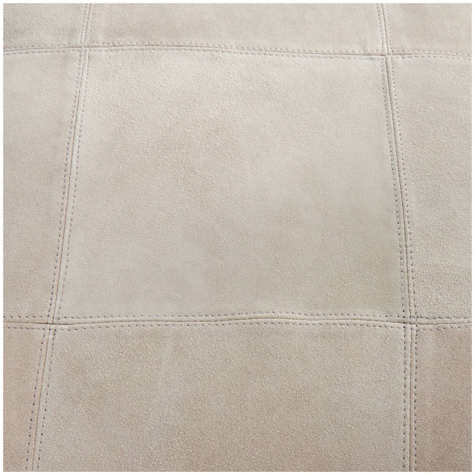 28" Leather Low Profile Square Pouf with Patchwork Design