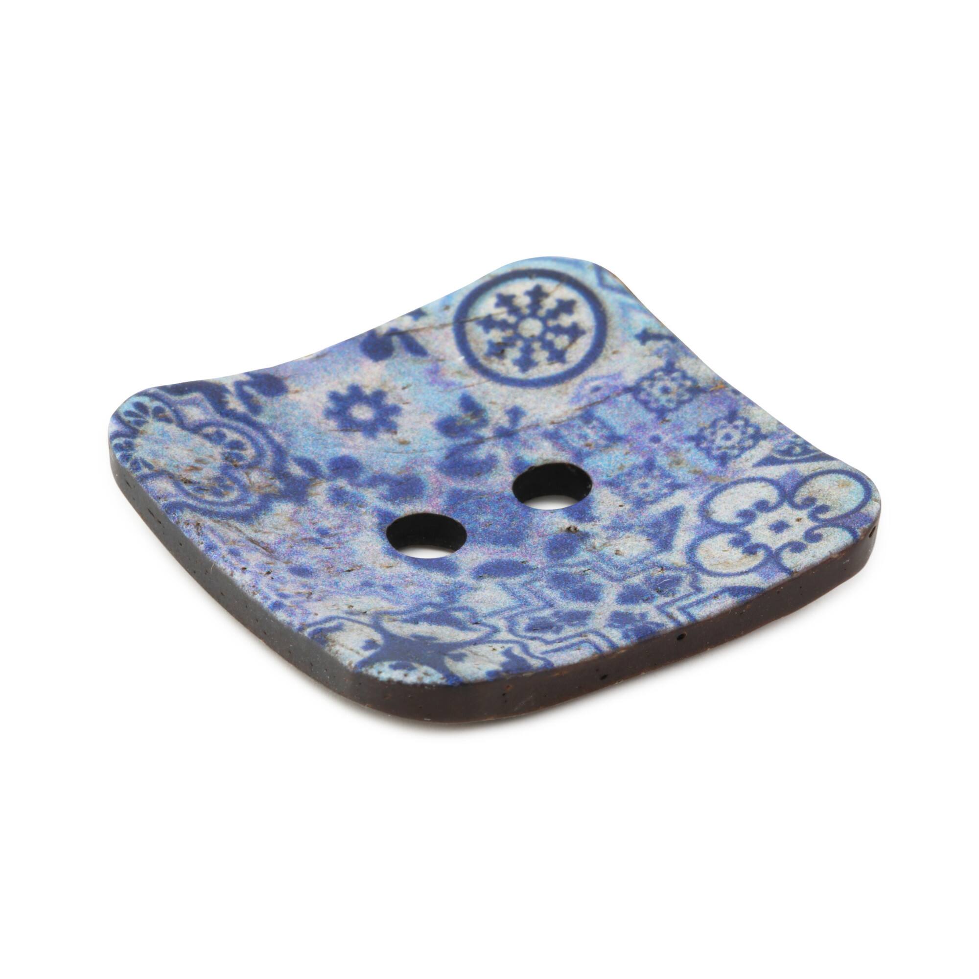 Dritz® 35mm Blue Sustainable Coconut Square Button, 3ct.