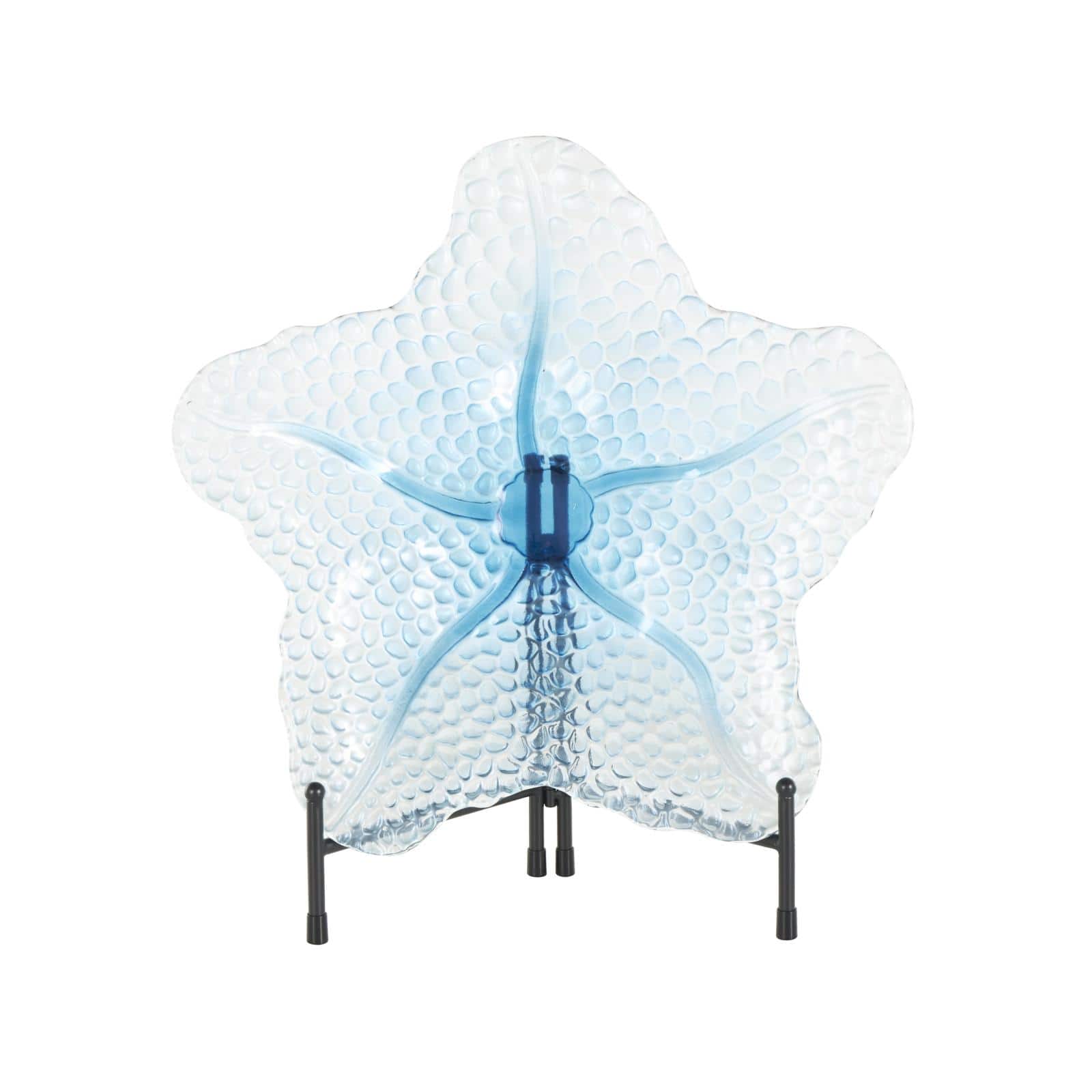 19.5" Blue Ombre Glass Starfish Charger with Metal Stand