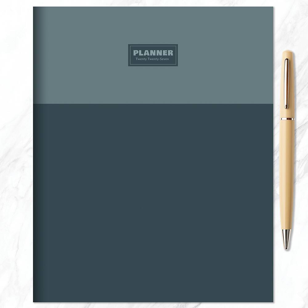 2027 Blue Blocks Medium Monthly Planner