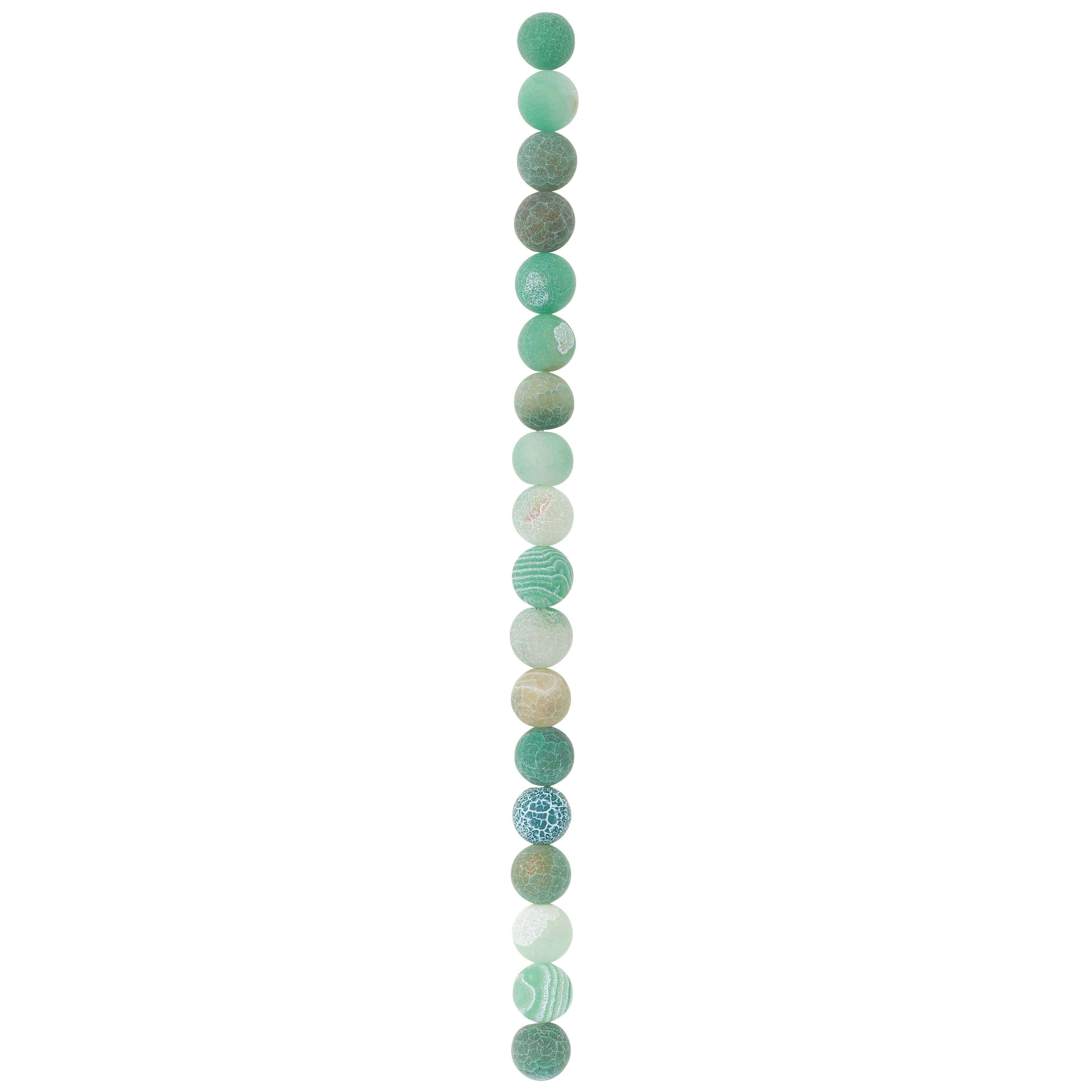 Green Agate Crackle Matte Round Beads, 10mm by Bead Landing™