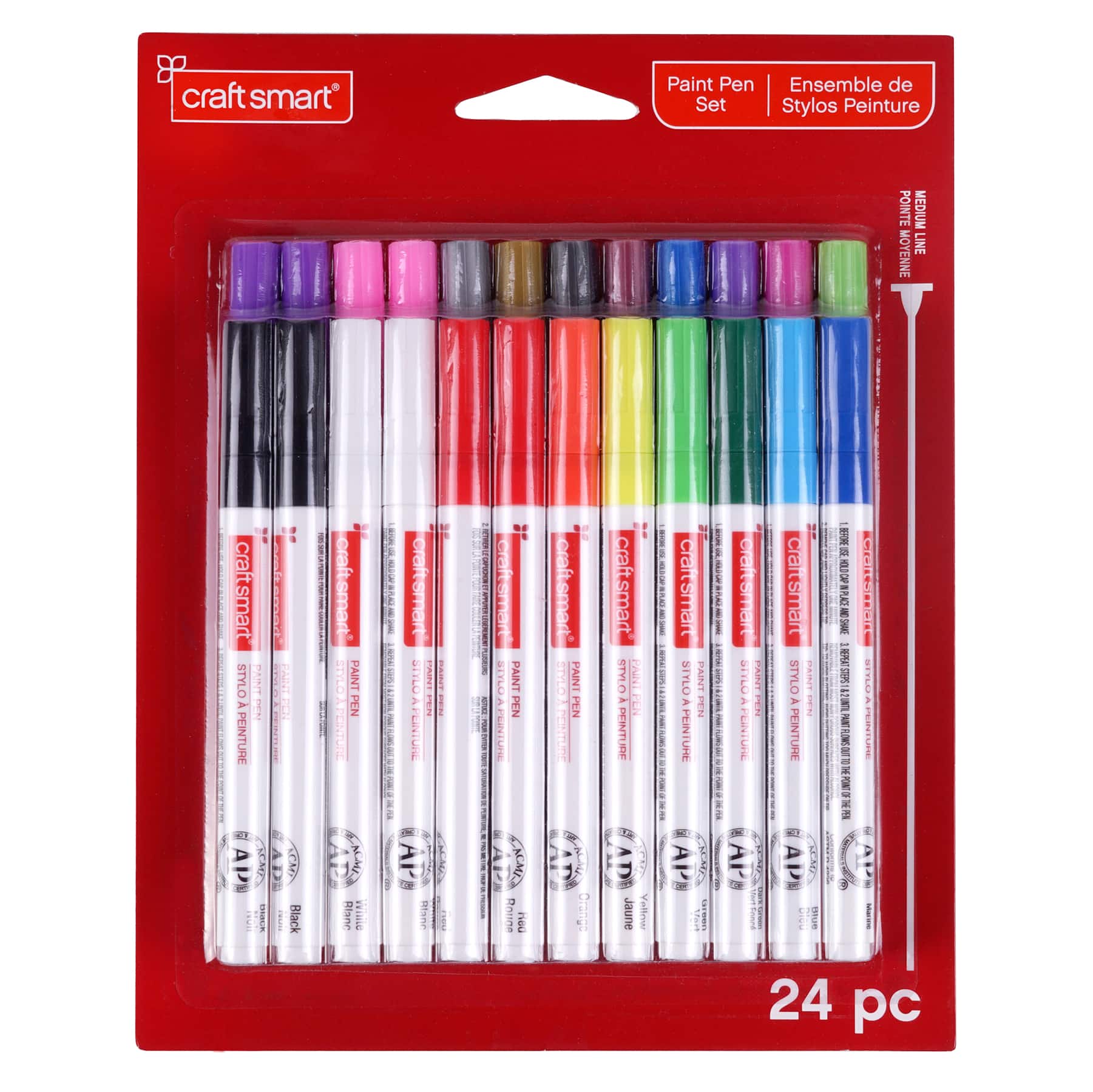 6 Packs: 24 ct. (144 total) Medium Line Paint Pen Set by Craft Smart®