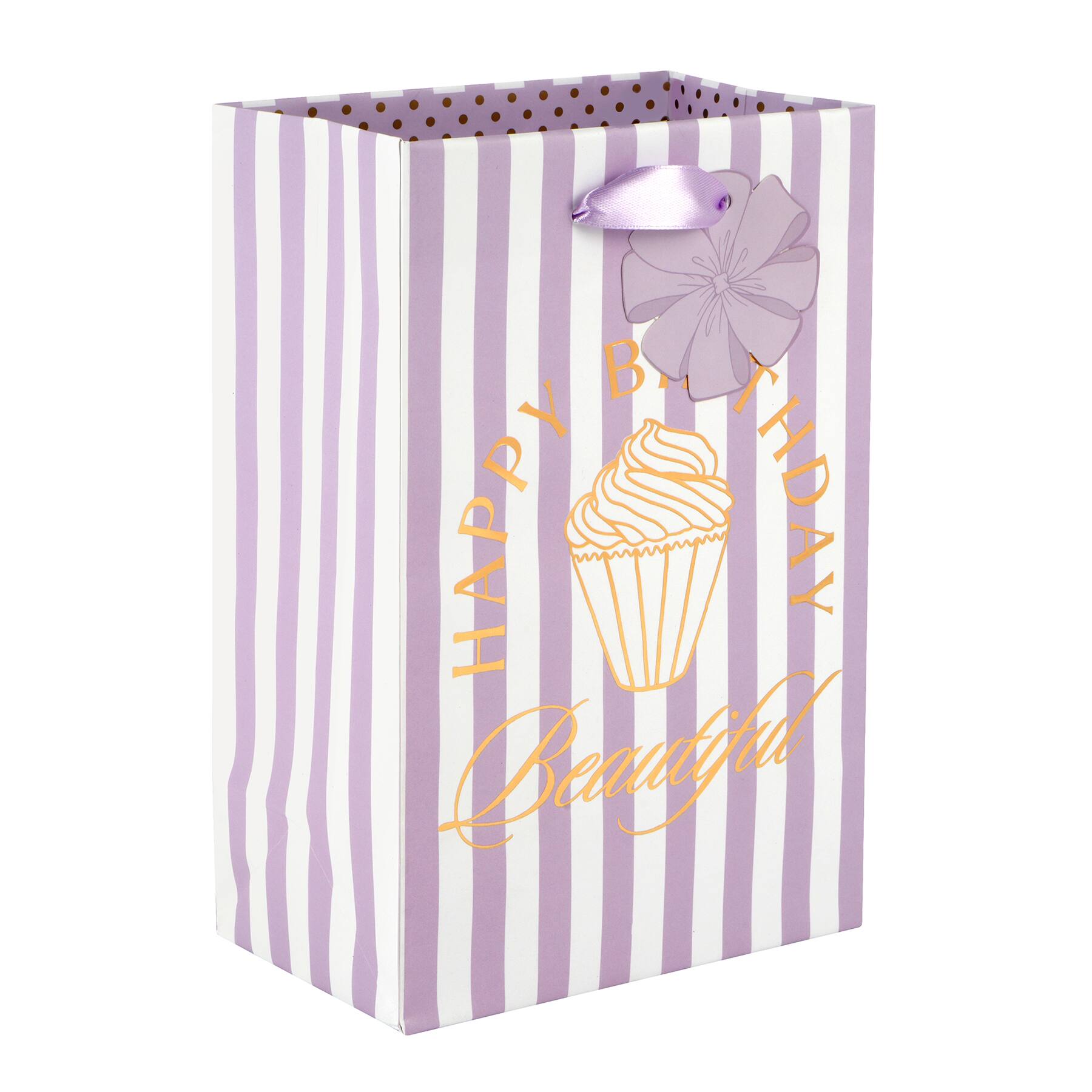 8.5" Lavender Striped Boutique Gift Bag by Celebrate It™