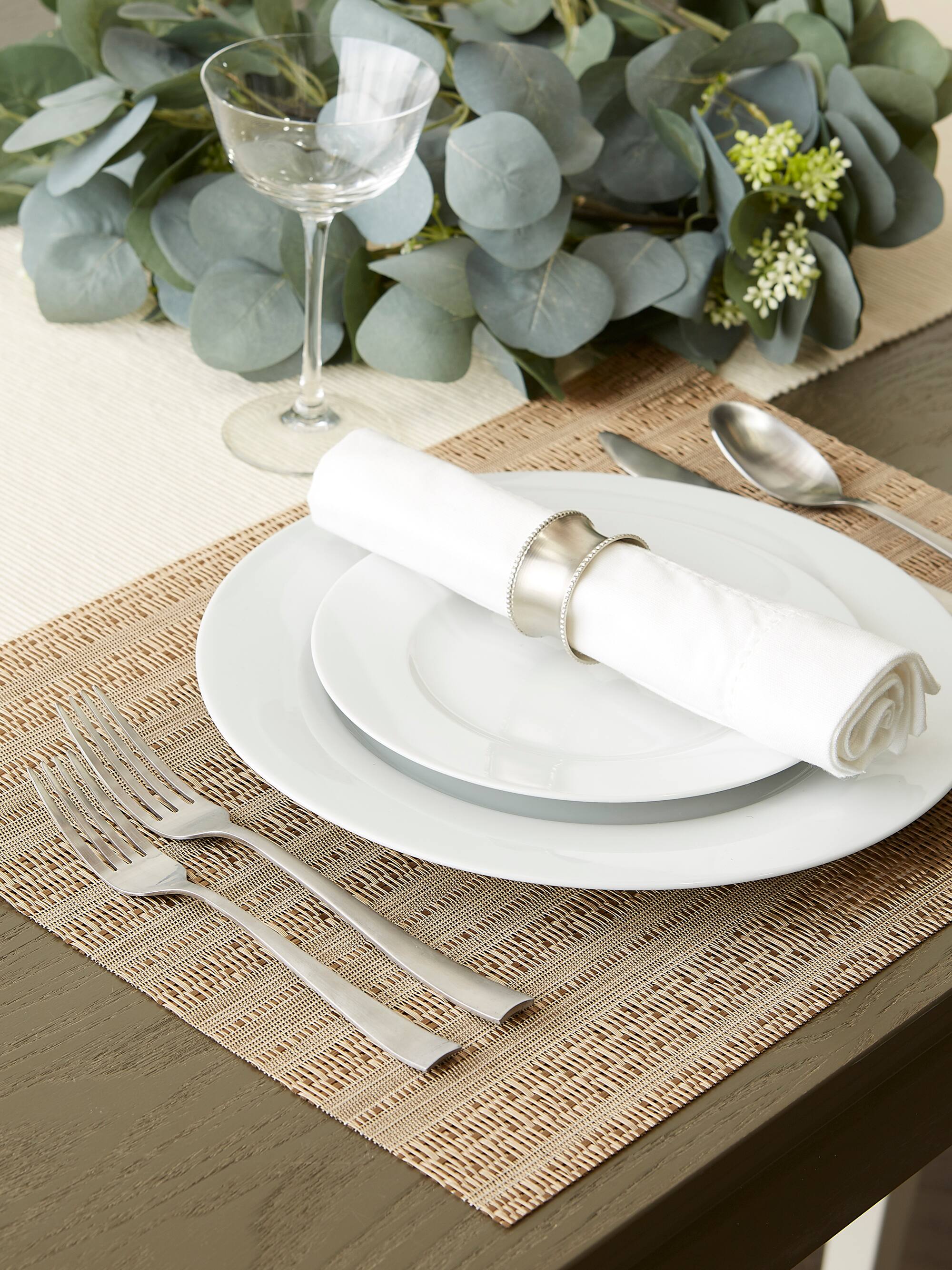 DII® 17" Metallic Gold Basket Weave Placemats, 6ct.
