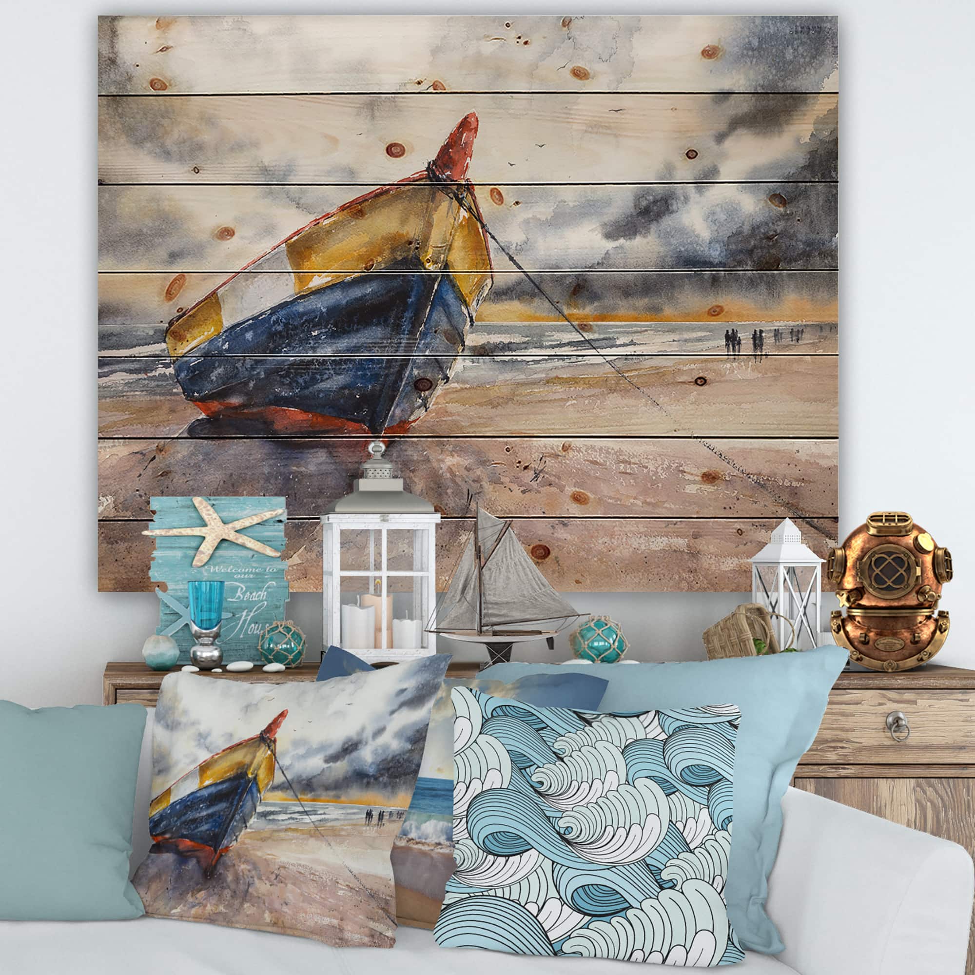 Designart - Wooden Boat On The Baltic Shores