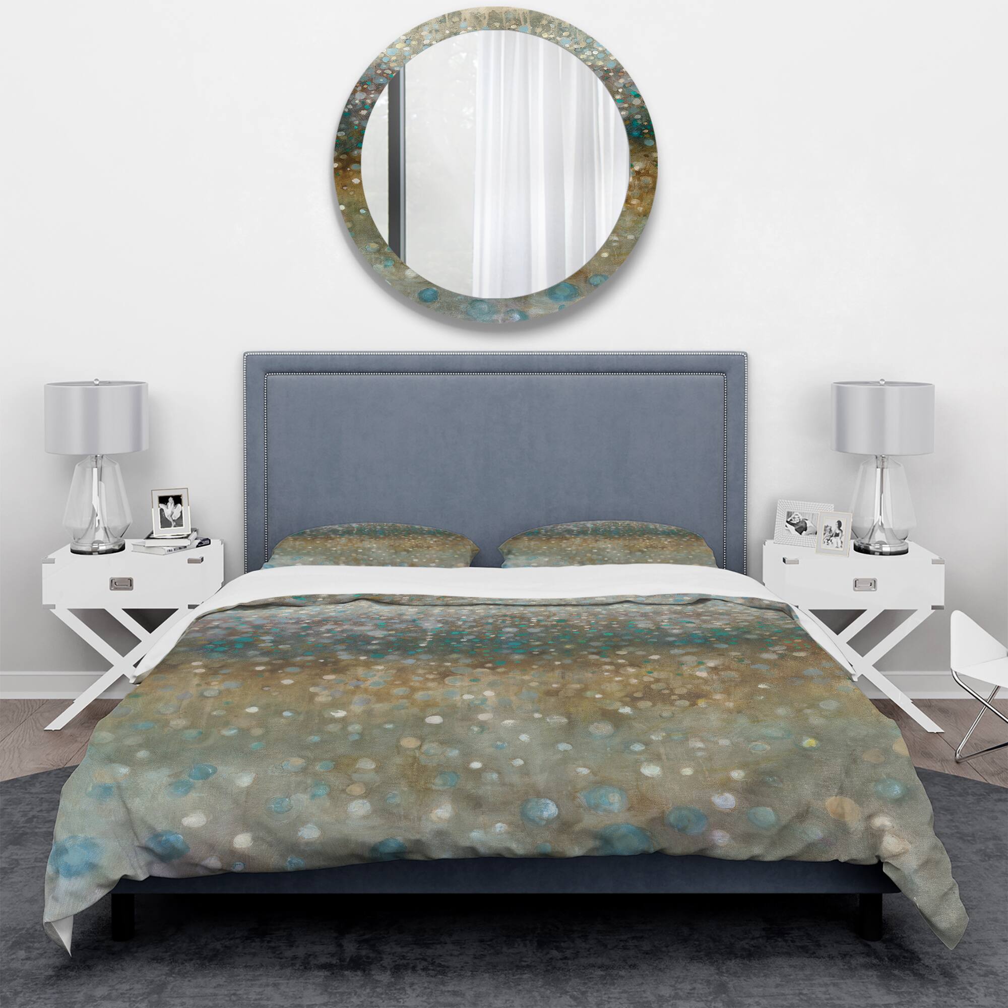 Designart 'Brown Rain' Geometric Bedding Set