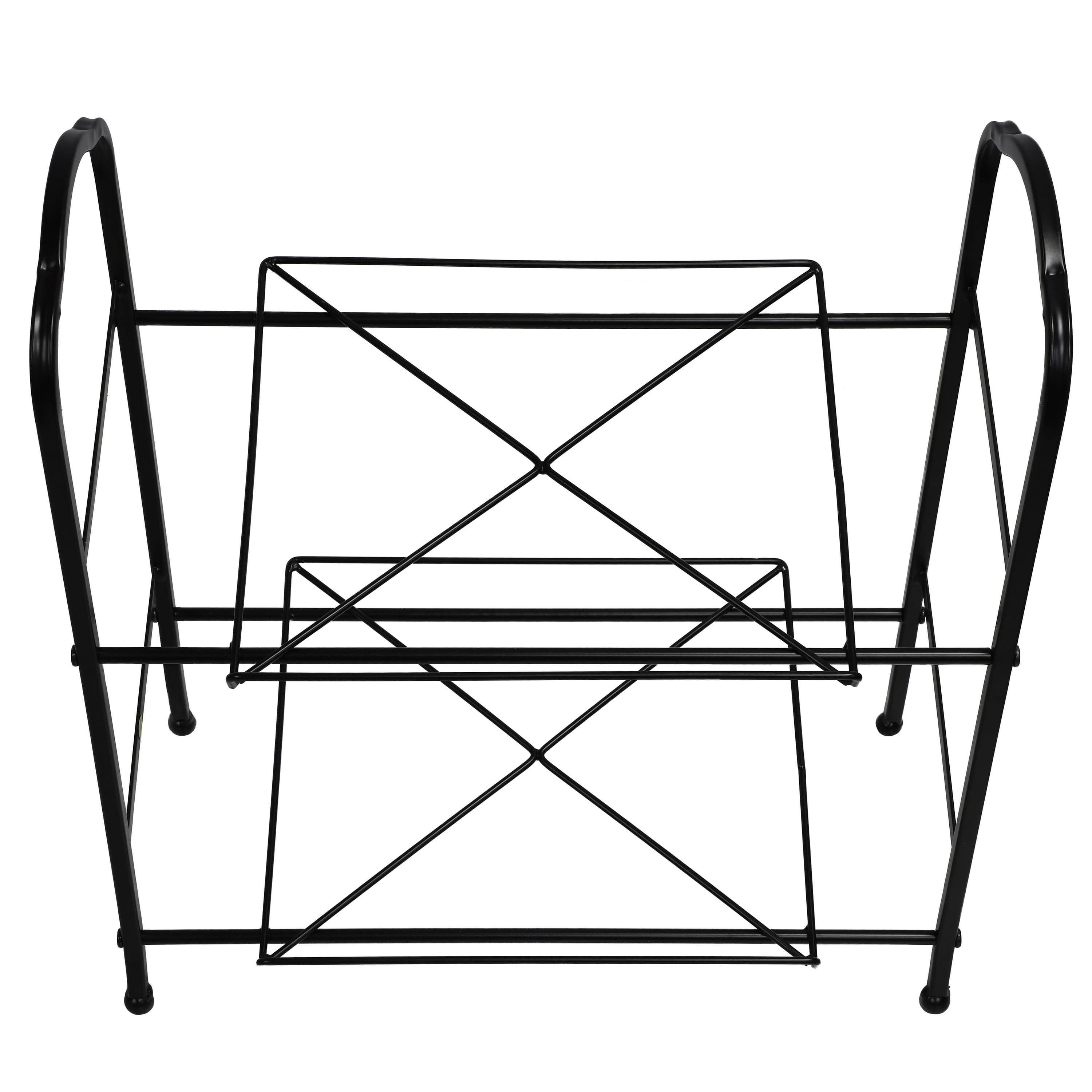 6 Pack: 19" Black 2-Tier Metal Removable Basket Organizer