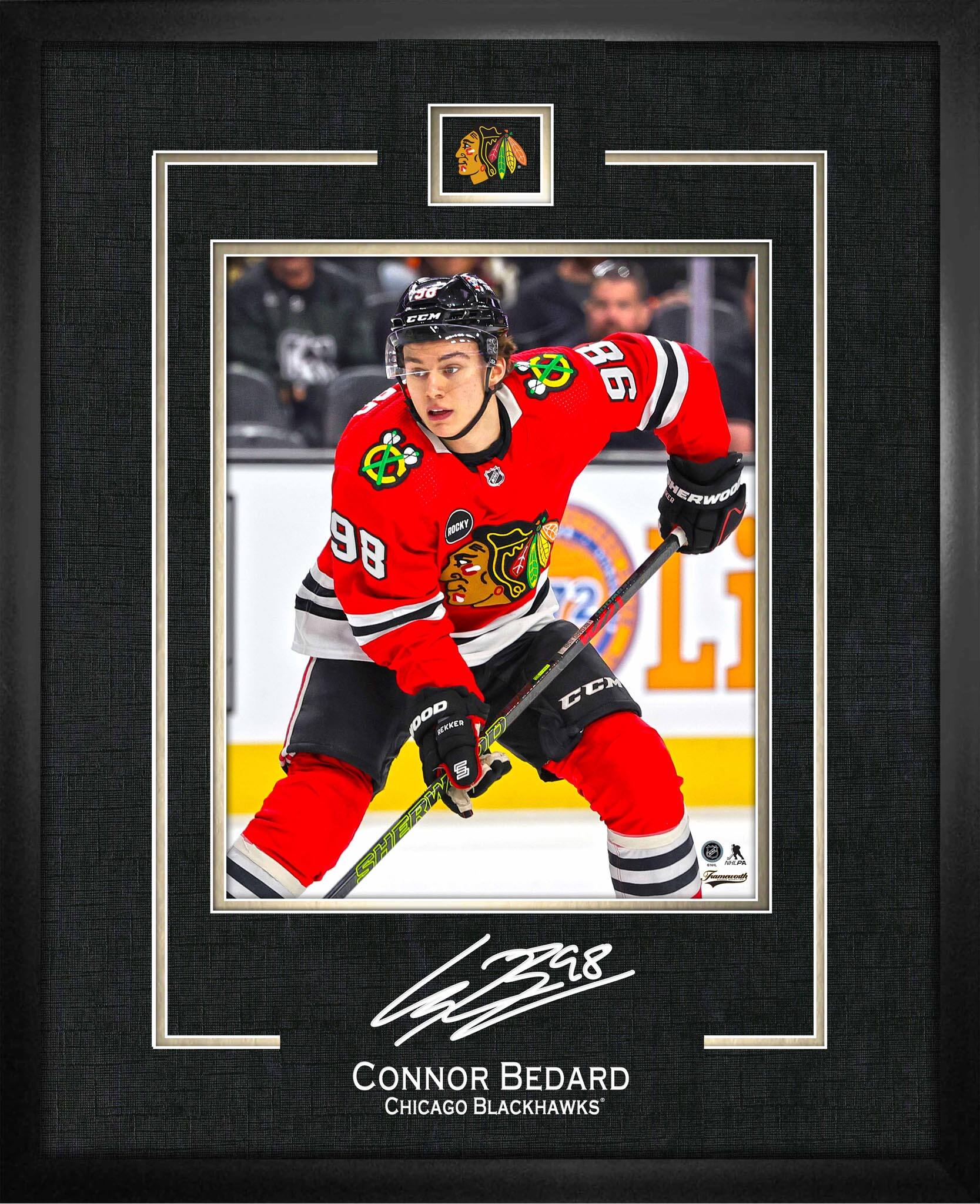Connor Bedard 16" x 20" Replica Signature Frame Blackhawks