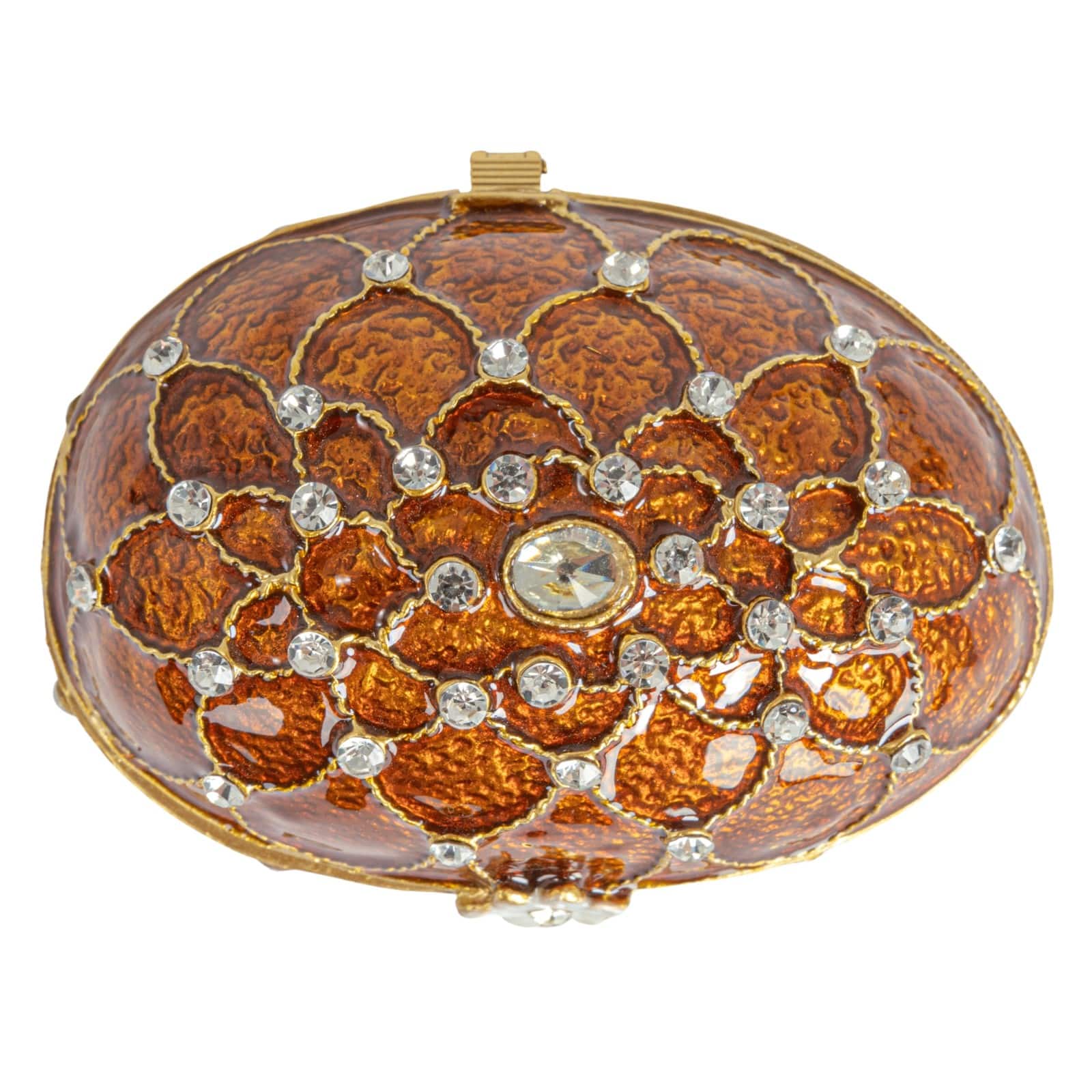 Hello Honey® 3.5" Amber Jeweled Egg Trinket Box