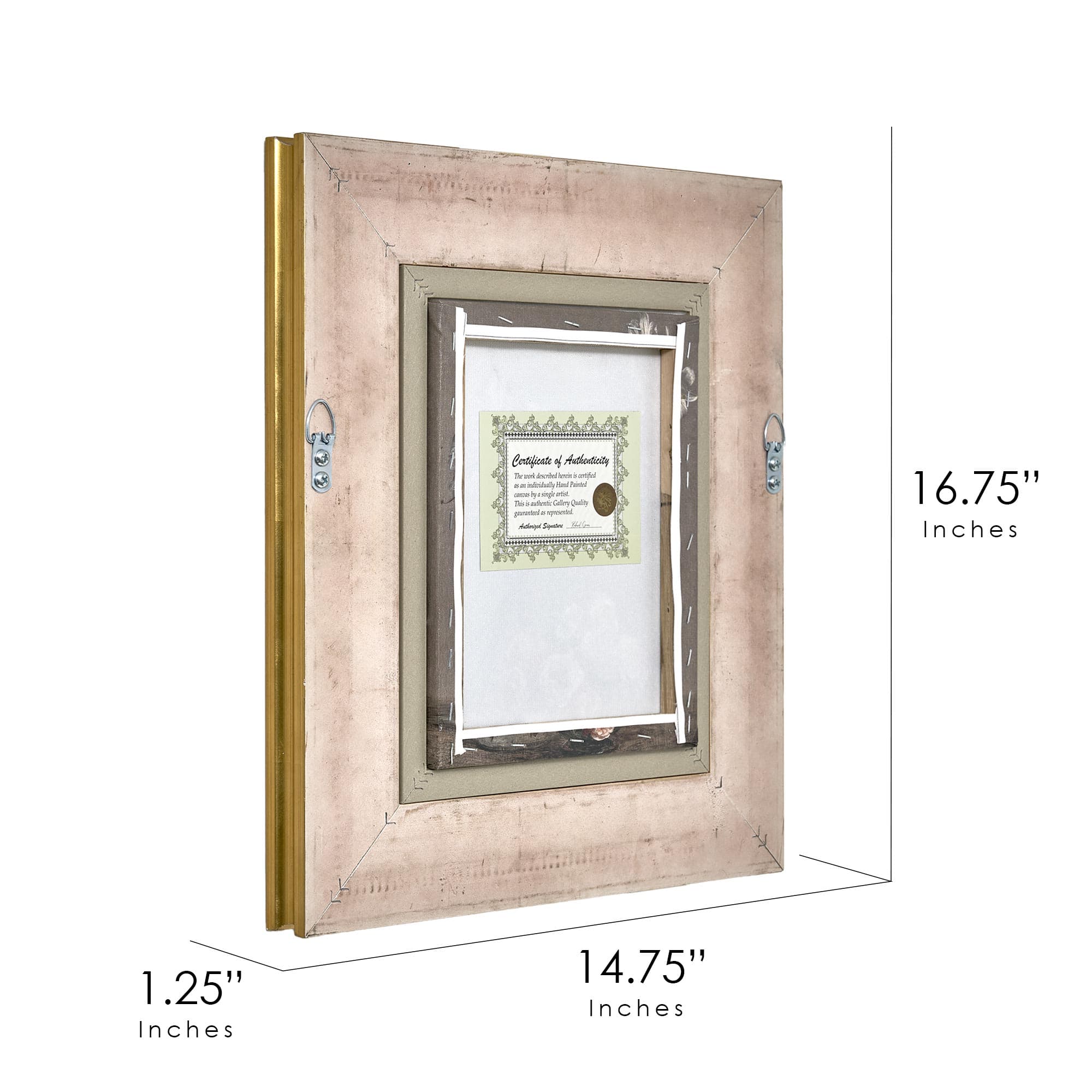 American Art Decor Ornate Framed Roses and Liles Canvas Print by Henri Fantin-Latour - 14.75" x 16.75"