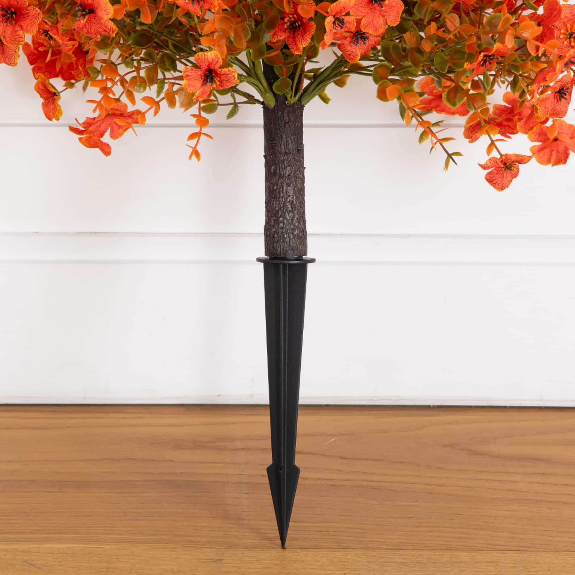 26" UV Resistant Autumn Artificial Fall Daisy Bush with Integrated Ground Stakes, 2ct.