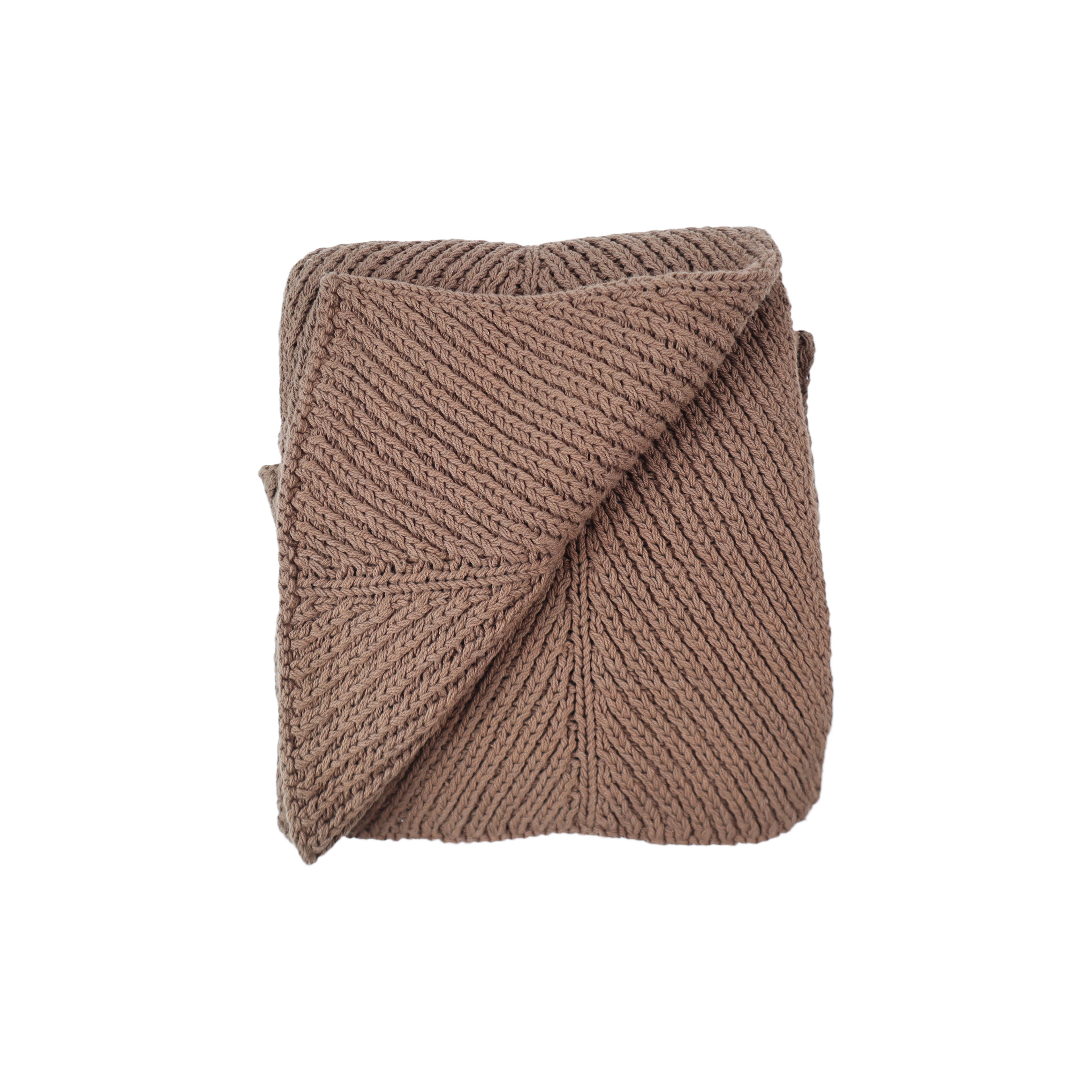 50" x 60" Light Brown Cotton Knit Throw by Ashland®