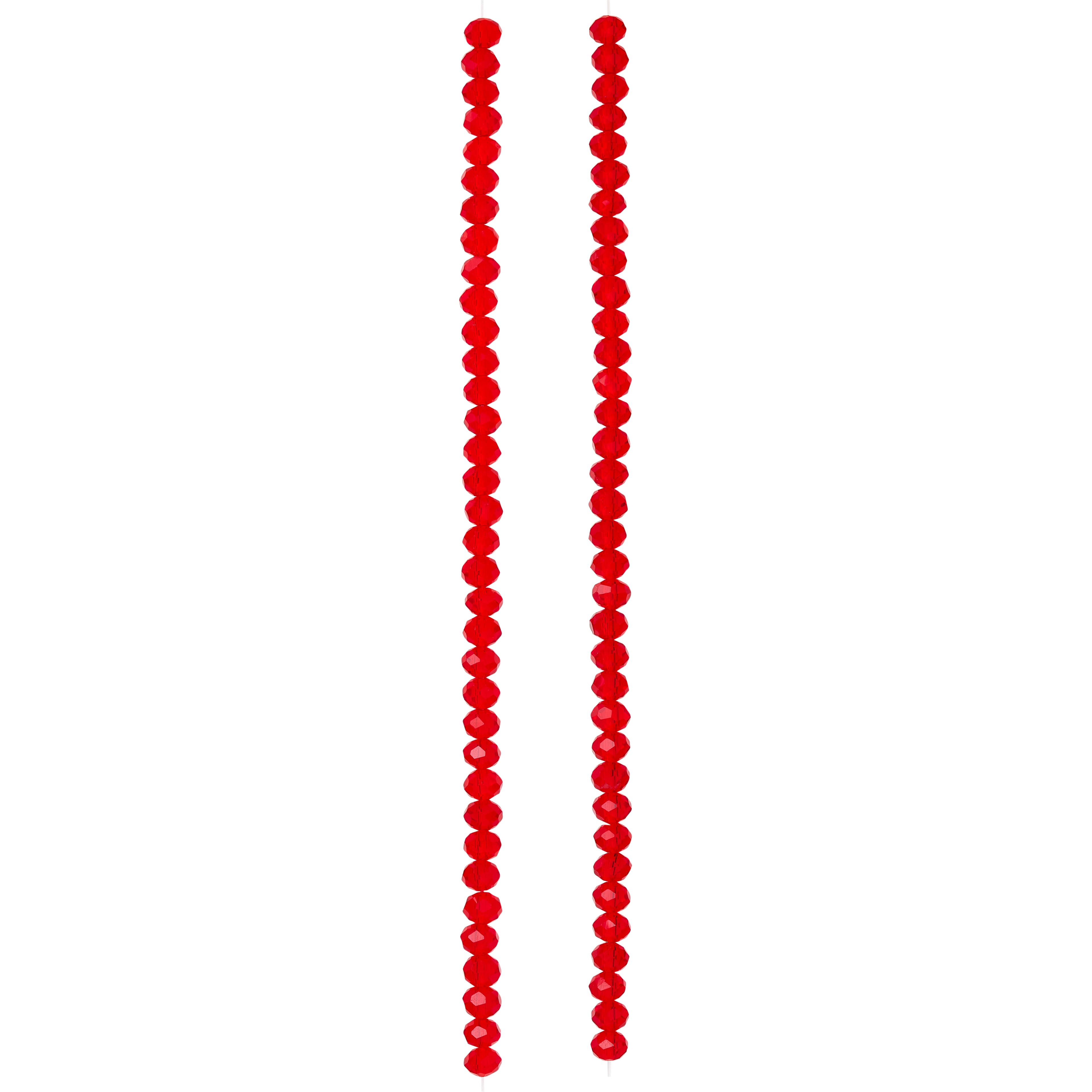 12 Pack: Ruby Faceted Glass Rondelle Beads, 6mm by Bead Landing™