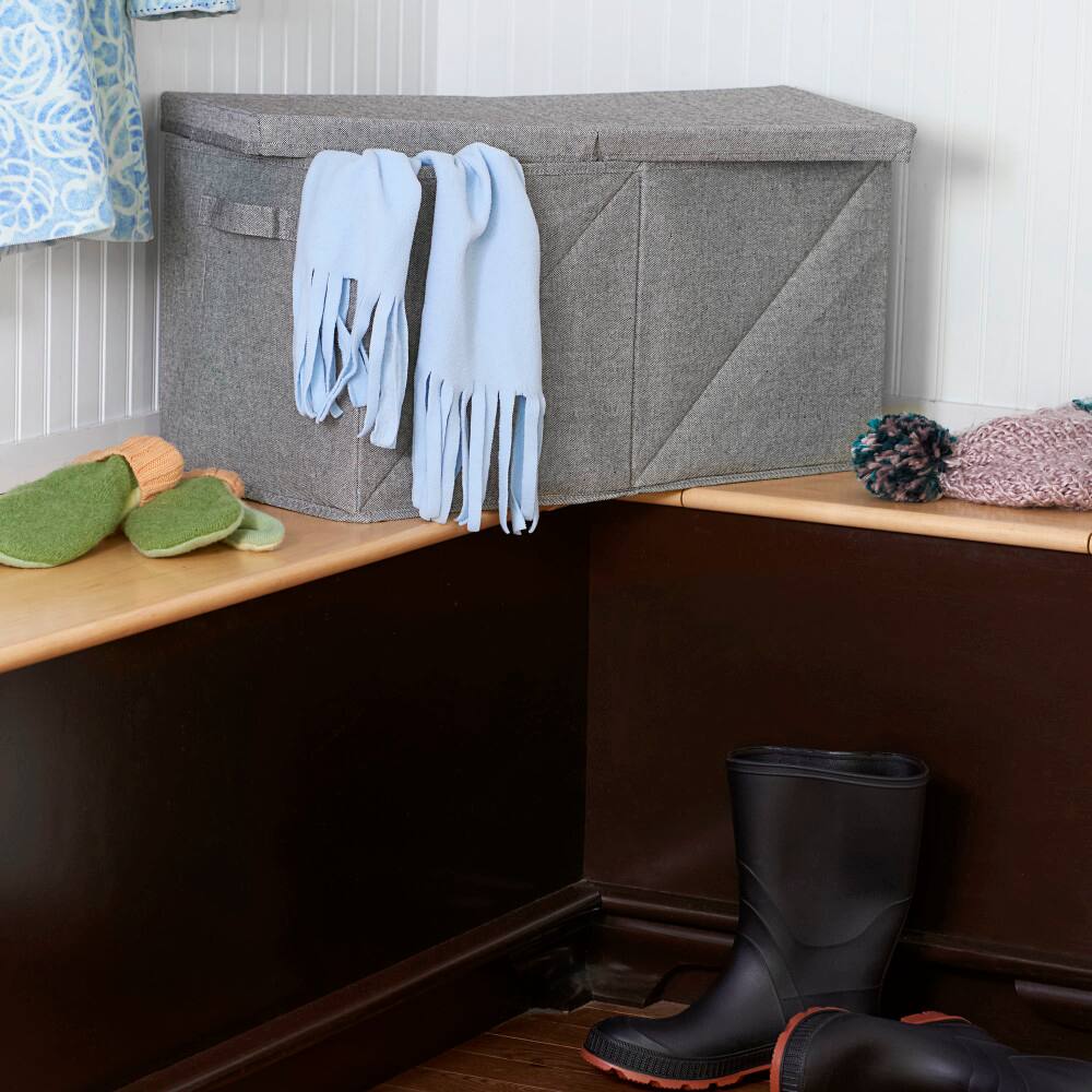 Household Essentials Fabric Storage Bin with Lid (Jumbo)