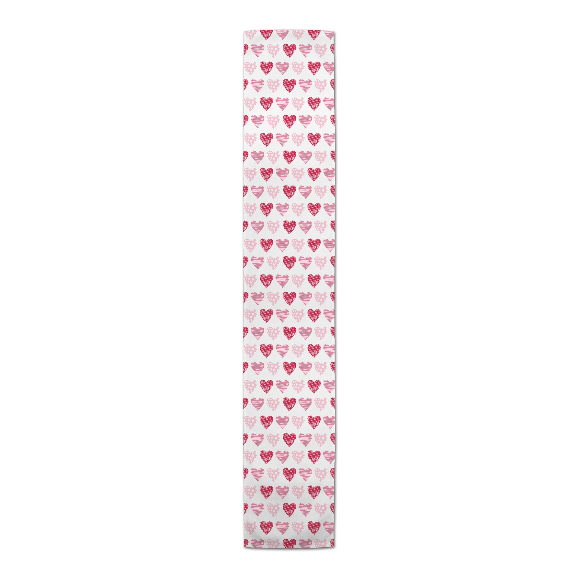 72" Poly Twill Tri Hearts Table Runner