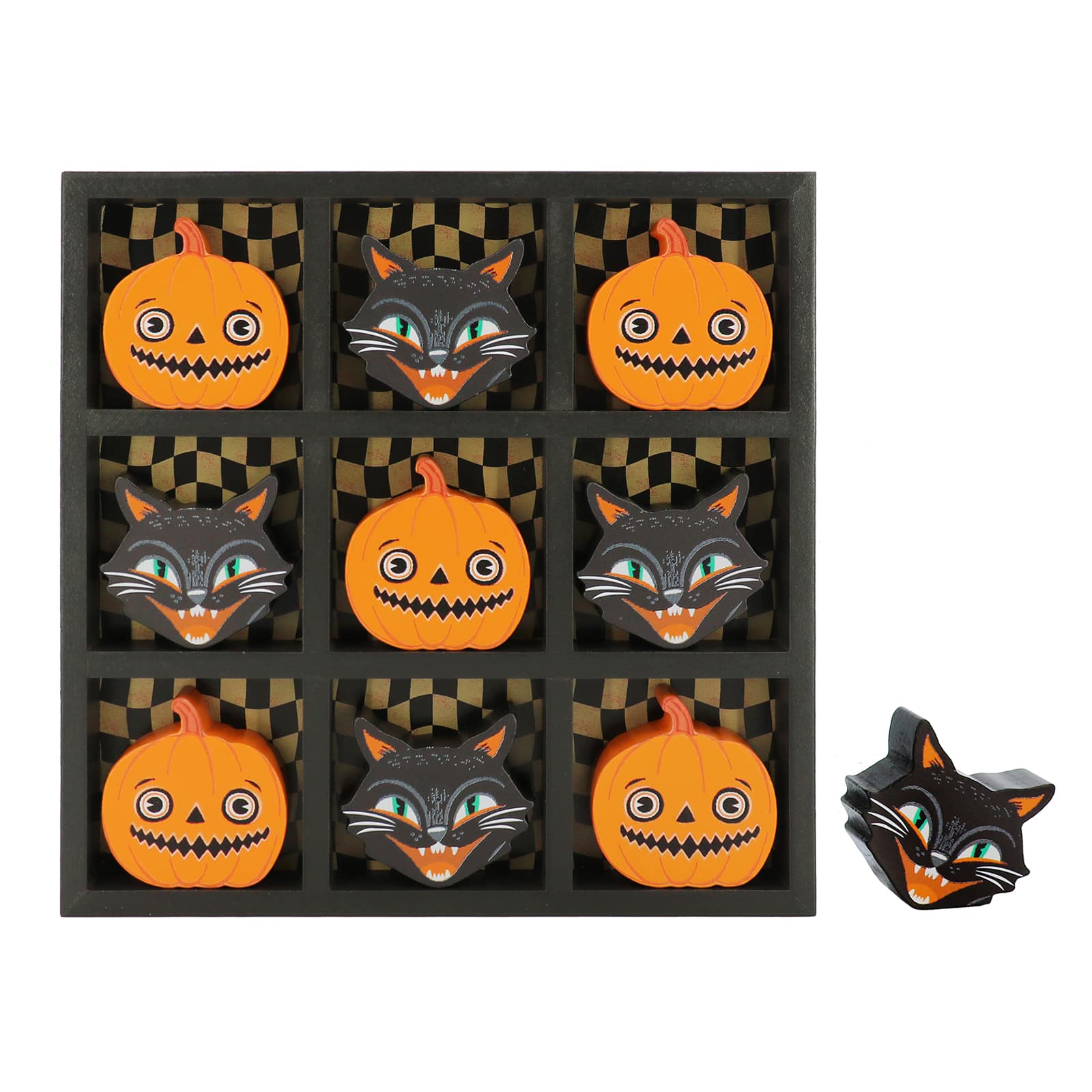 Black Cat & Jack-O'-Lantern Tic-Tac-Toe Tabletop Décor by Ashland®