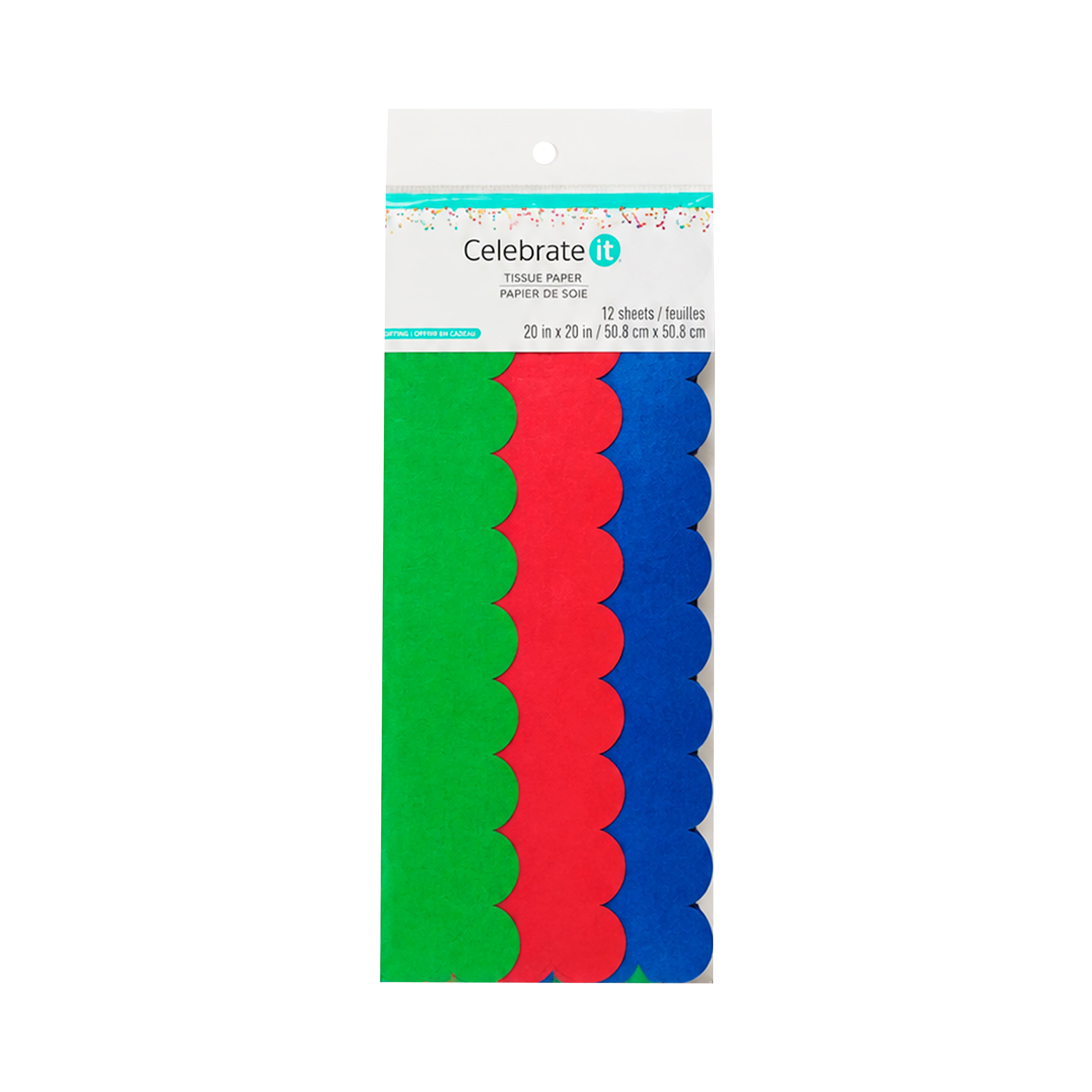 Primary Mix Scalloped Tissue Paper Sheets, 12ct. by Celebrate It™