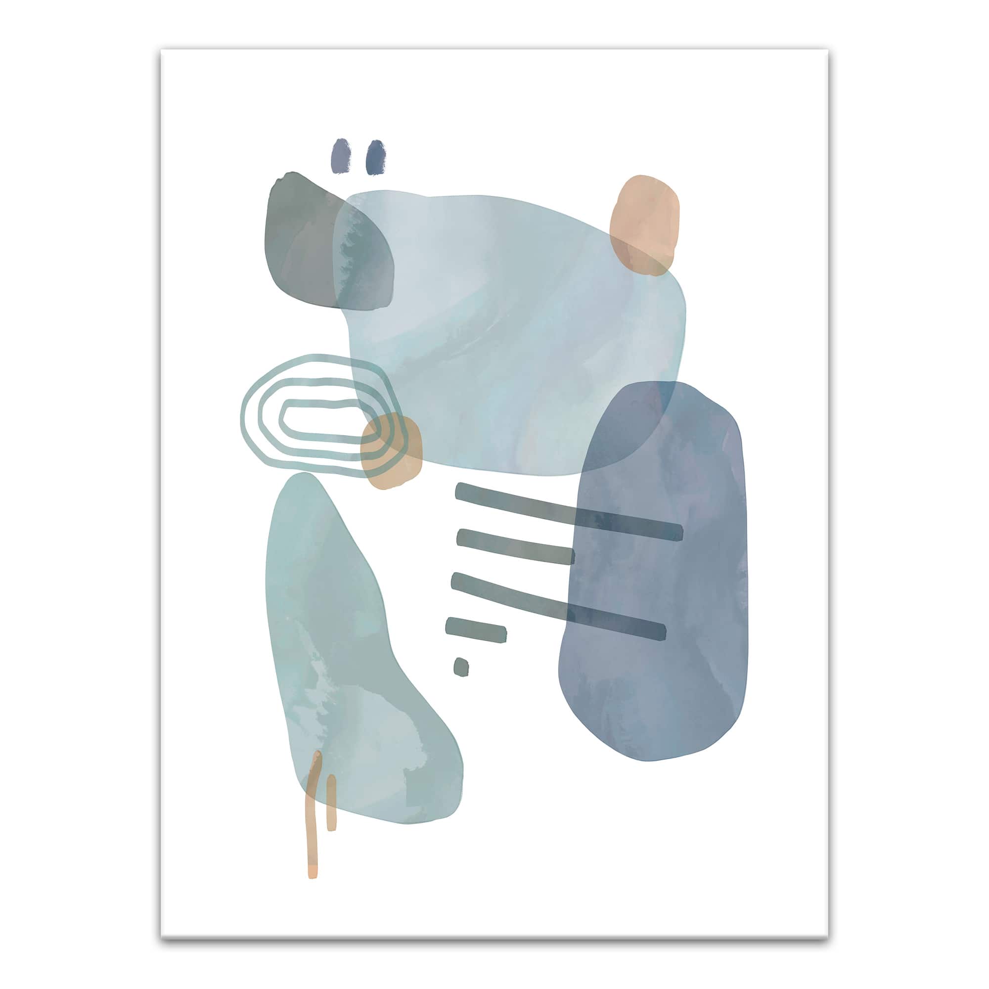Abstract Cool Shapes 18" x 24" Canvas Wall Art