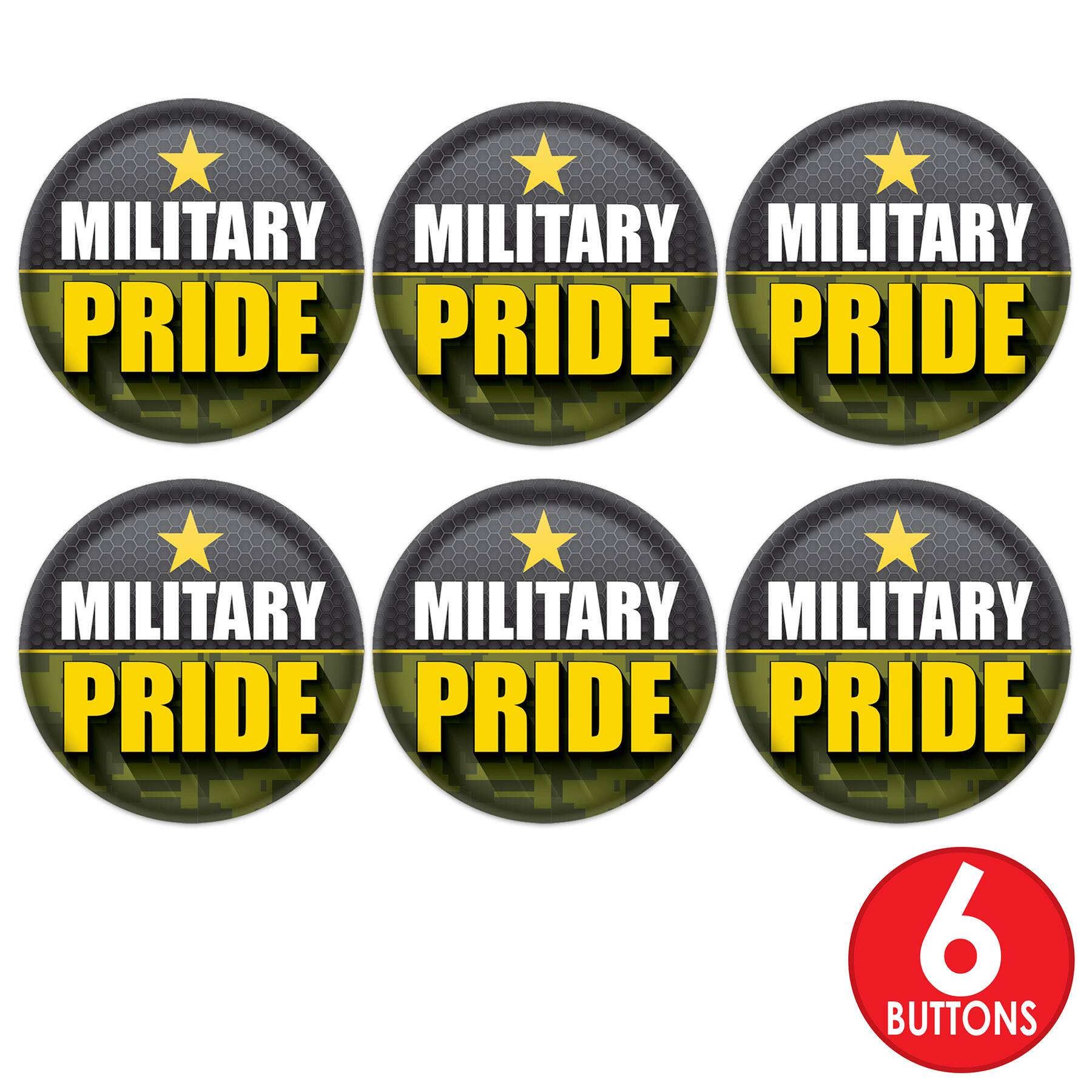 Beistle 2" Camouflage Military Pride Buttons, 6ct.