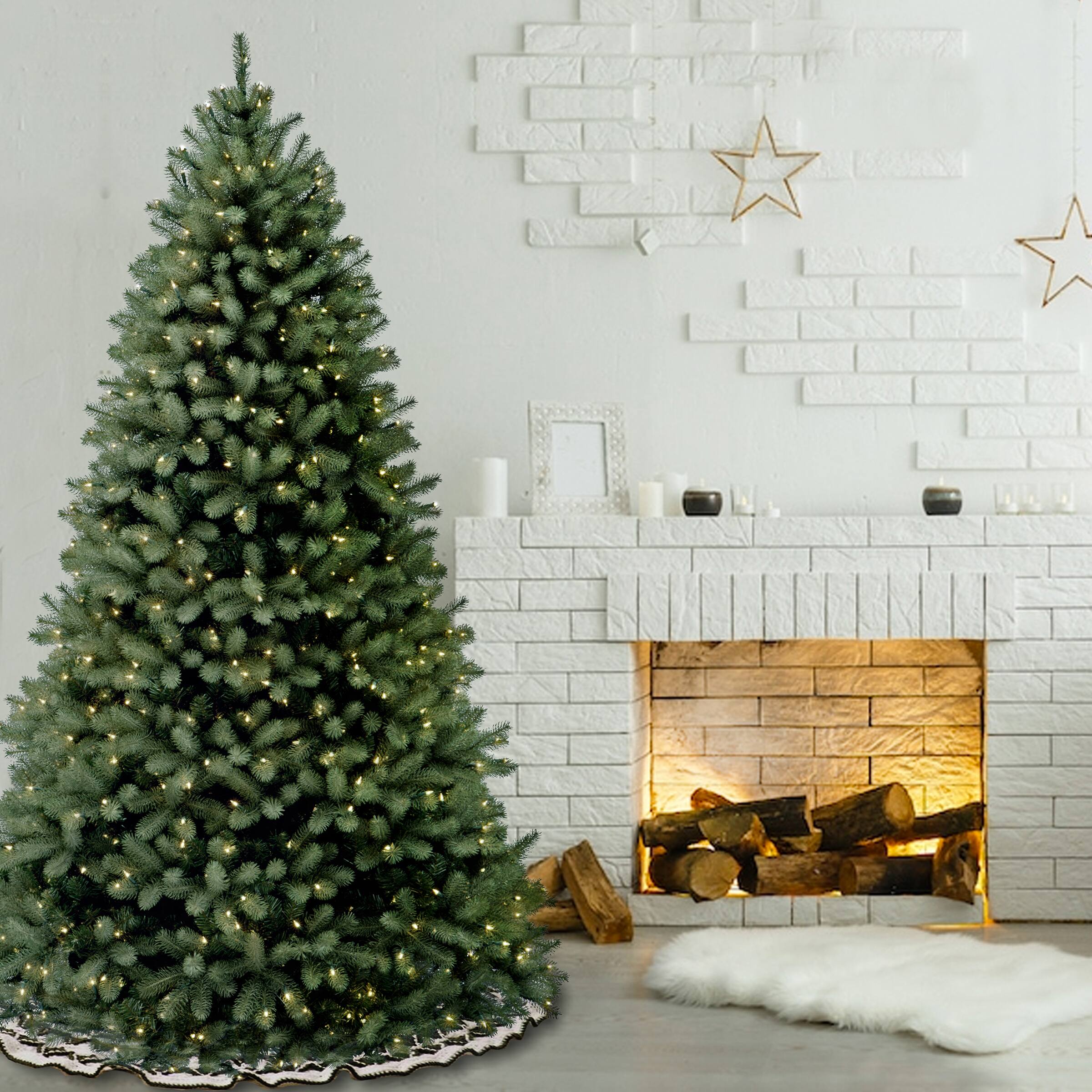 6.5ft. Pre-Lit Downswept Douglas® Blue Fir Artificial Christmas Tree, Clear Lights