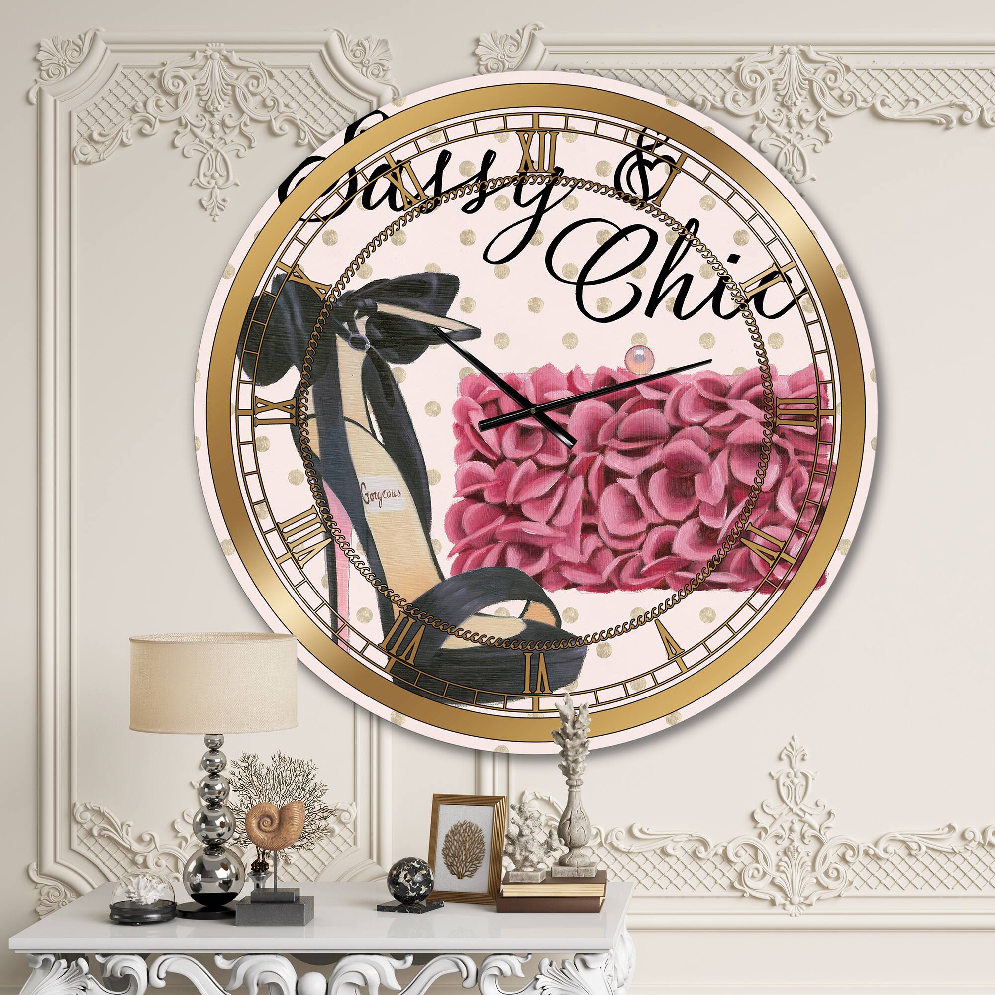 Designart Fashion High Heels II Glam Wall Clock