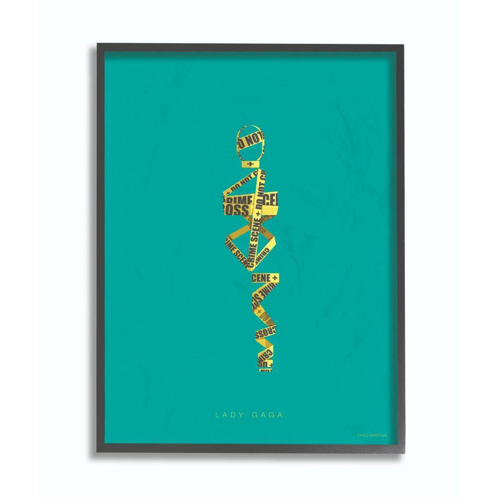 Stupell Industries Lady Gaga Minimalist Illustration Black Framed Wall Art