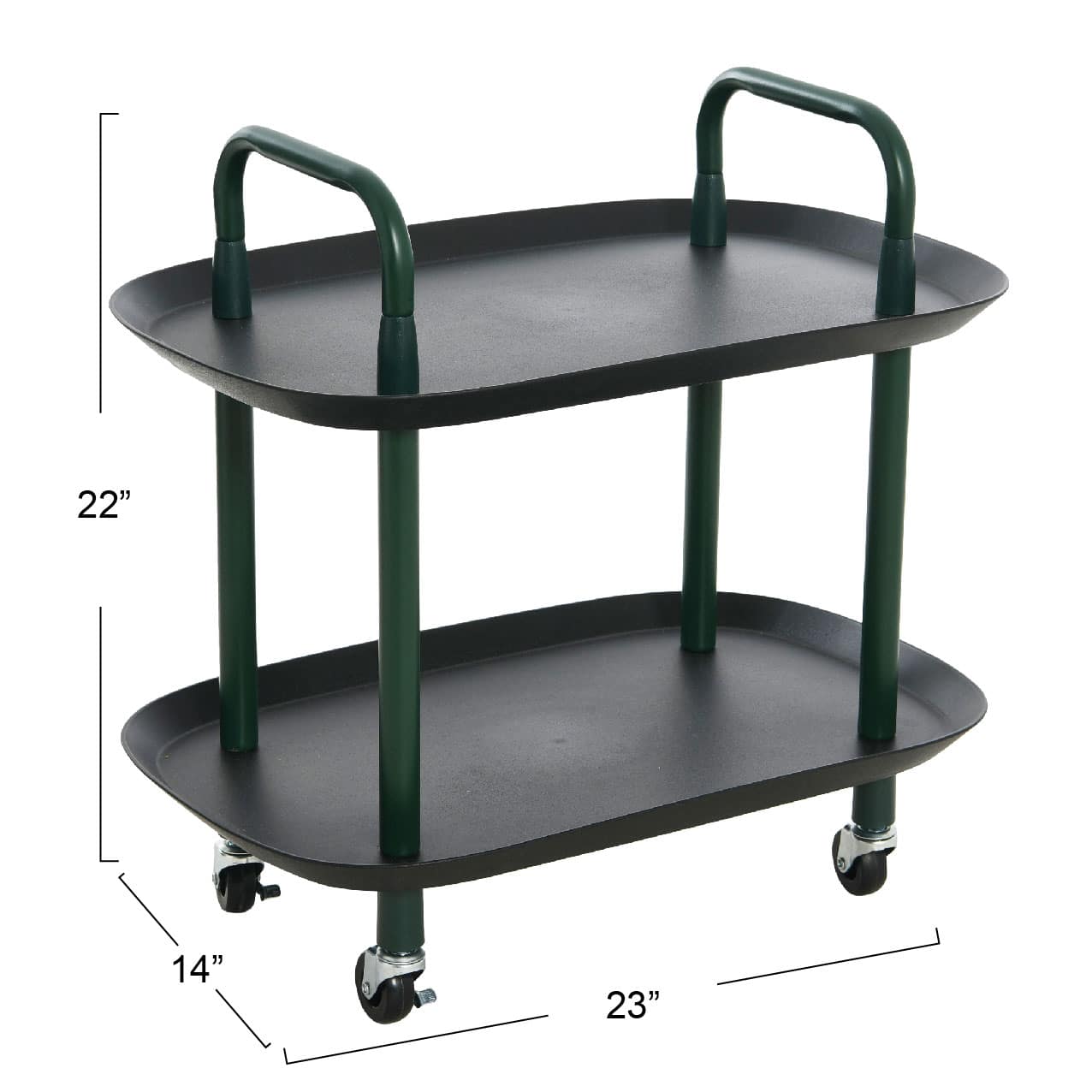 Hello Honey® Main + Mesa™ 2-Tier Modern Plastic and Metal Trolley