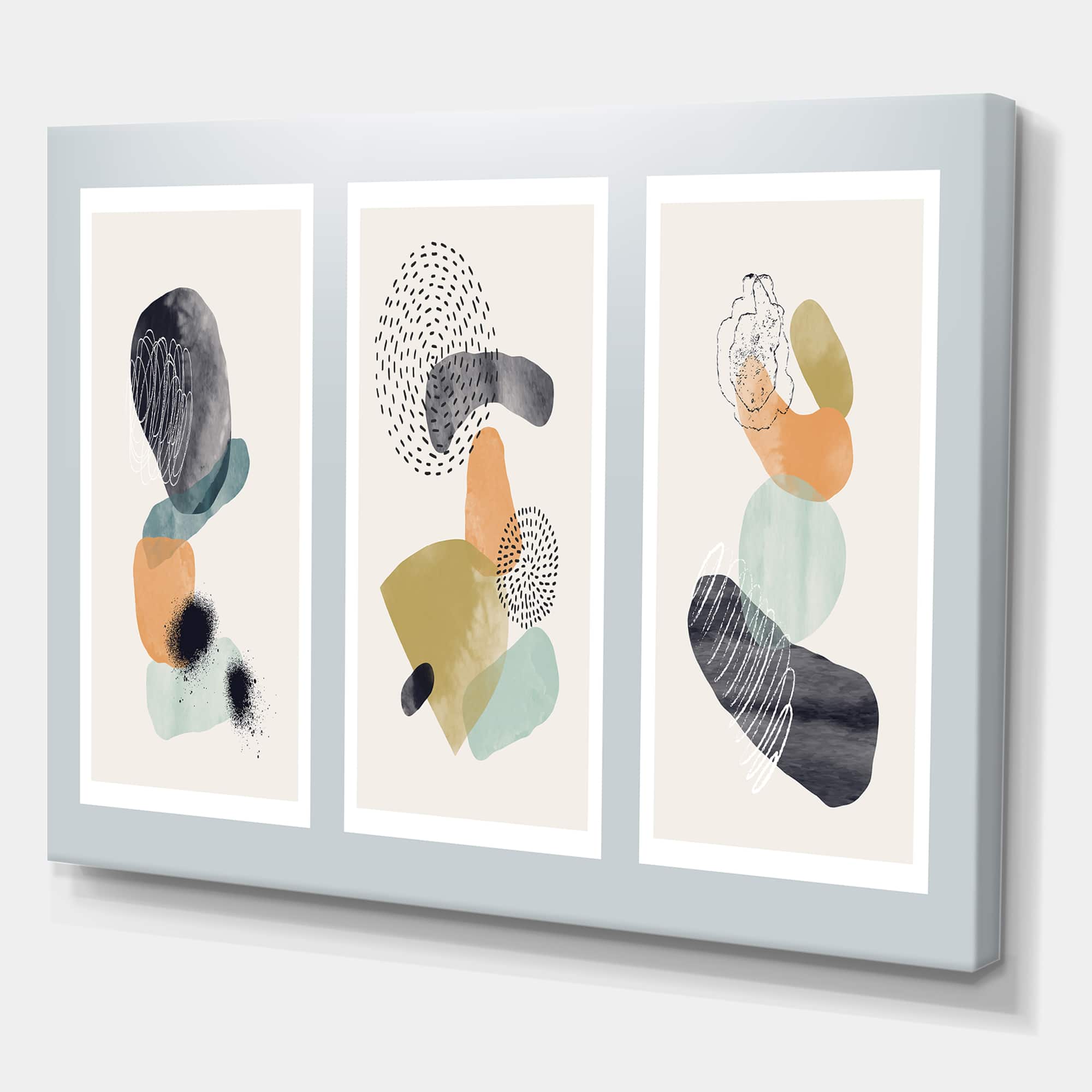 Designart - Minimalistic Compostion of Organic Shapes I - Modern Canvas Wall Art Print