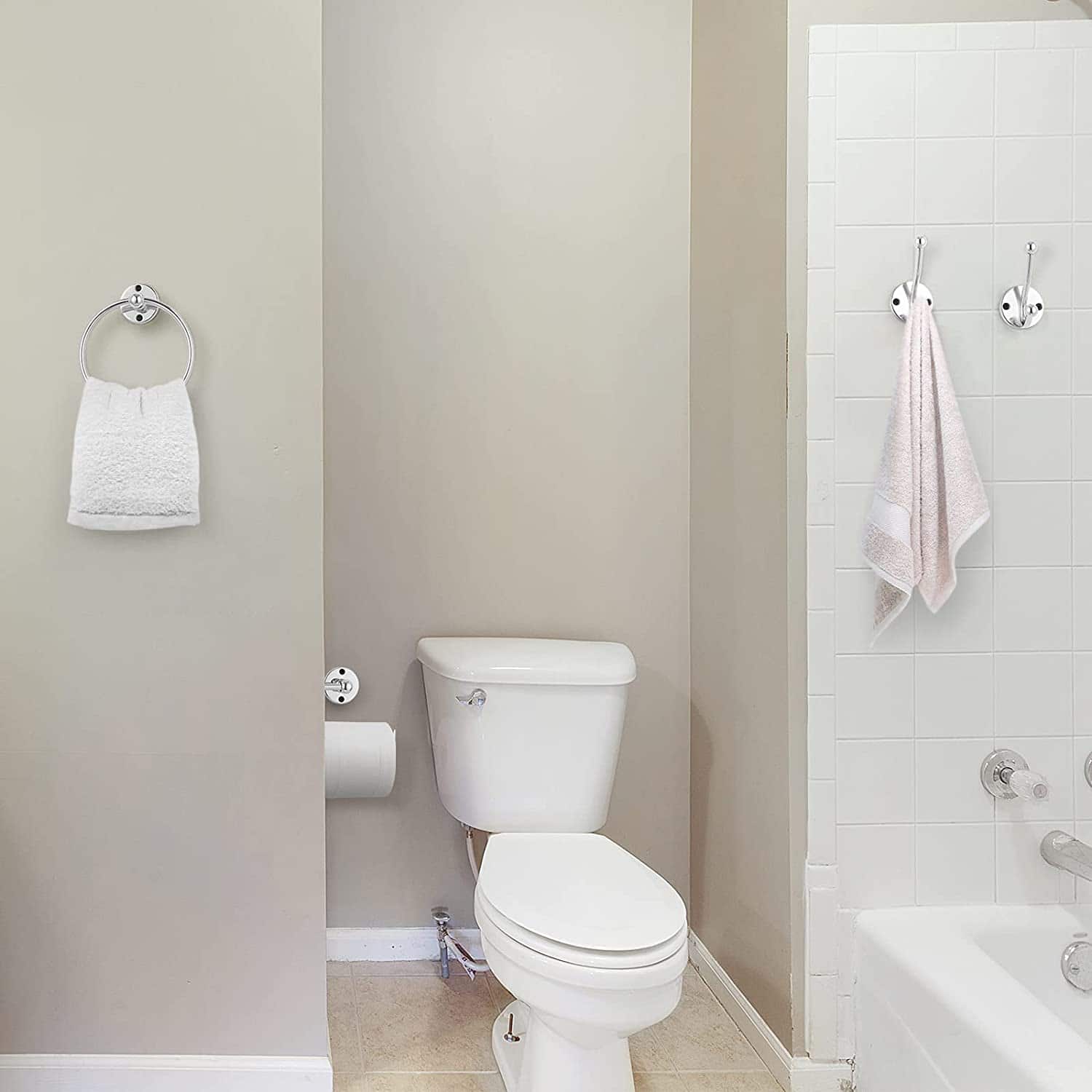 Stainless Steel Towel Ring & Toilet Paper Holder Set